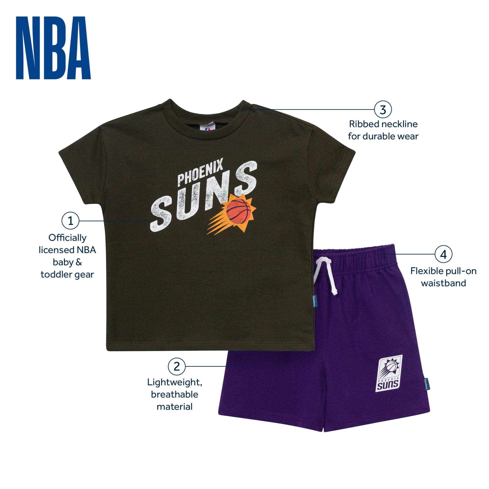 2-Piece Infant & Toddler Boys Phoenix Suns T-Shirt & Shorts Set - Image 5