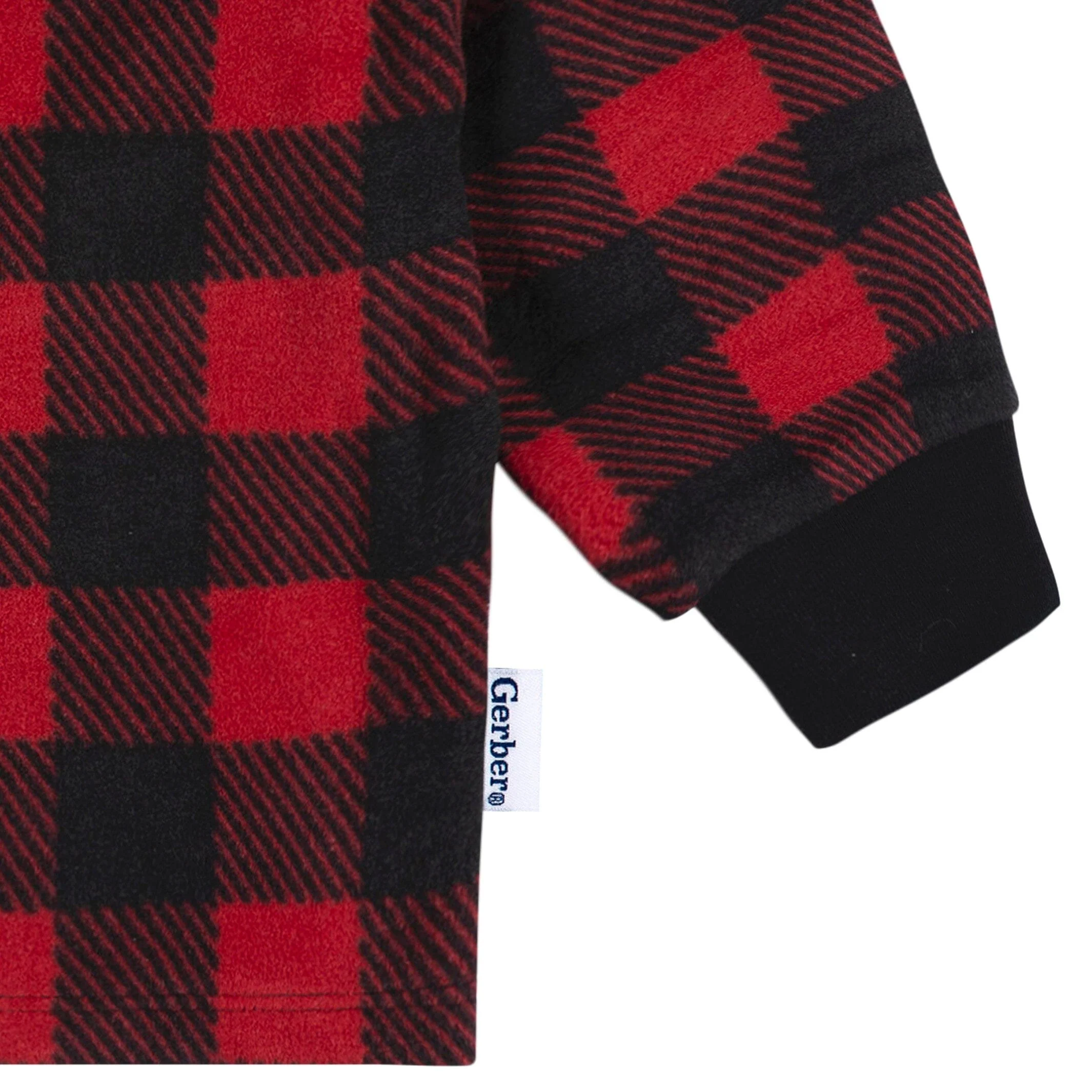 2-Piece Infant & Toddler Boys Red Plaid Fleece Pajamas - Image 3