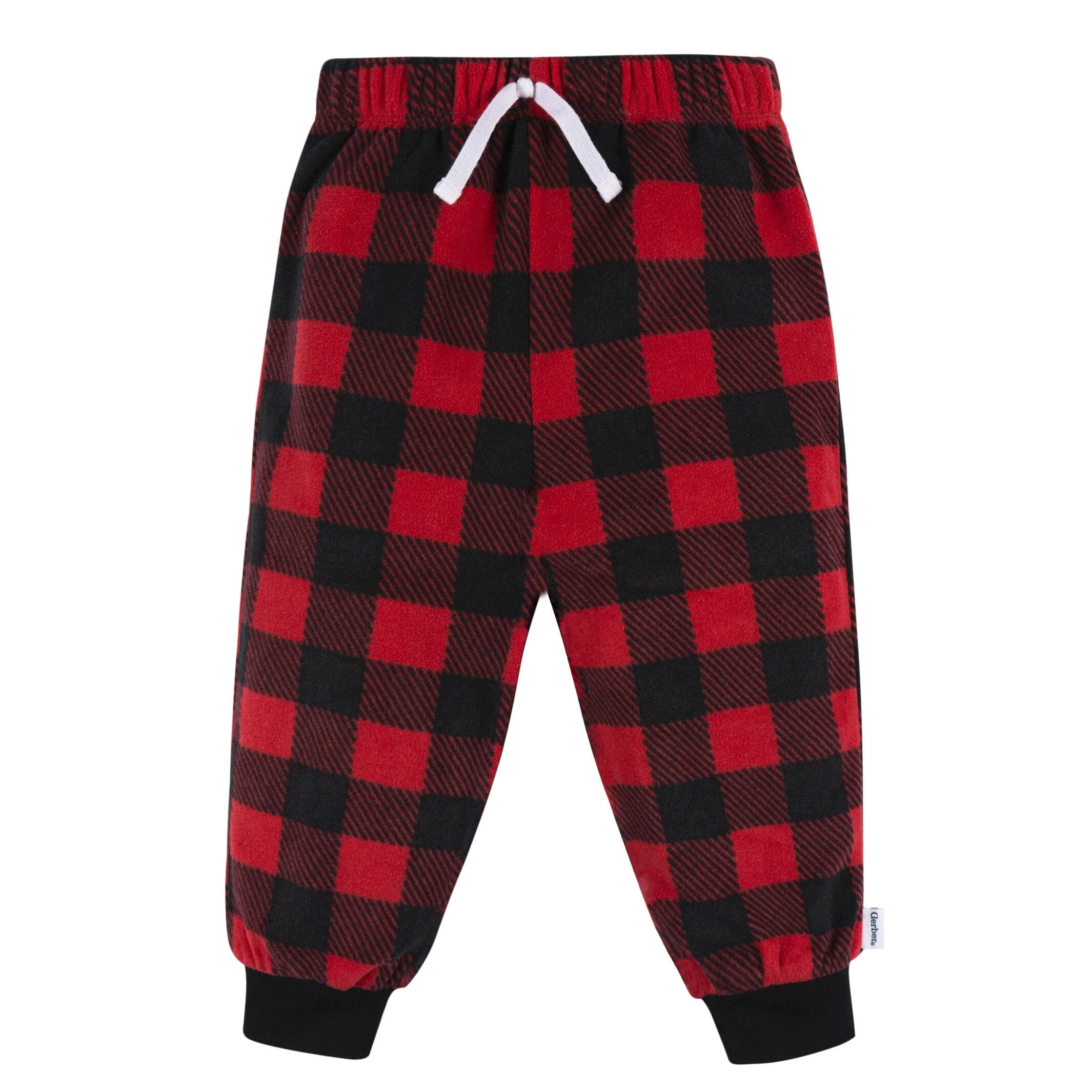 2-Piece Infant & Toddler Boys Red Plaid Fleece Pajamas - Image 4
