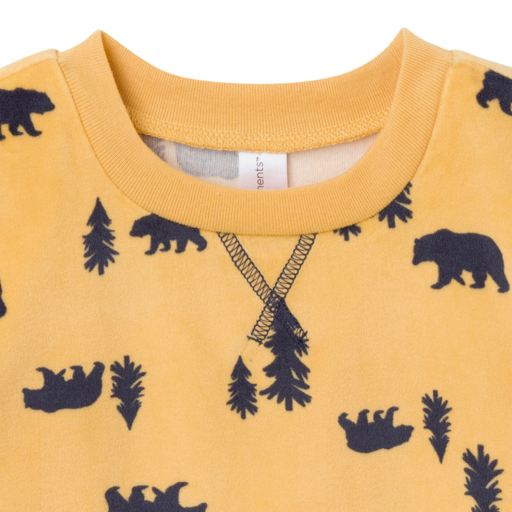 2-Piece Infant & Toddler Boys Yellow Forest Fleece Pajama Set - Image 5