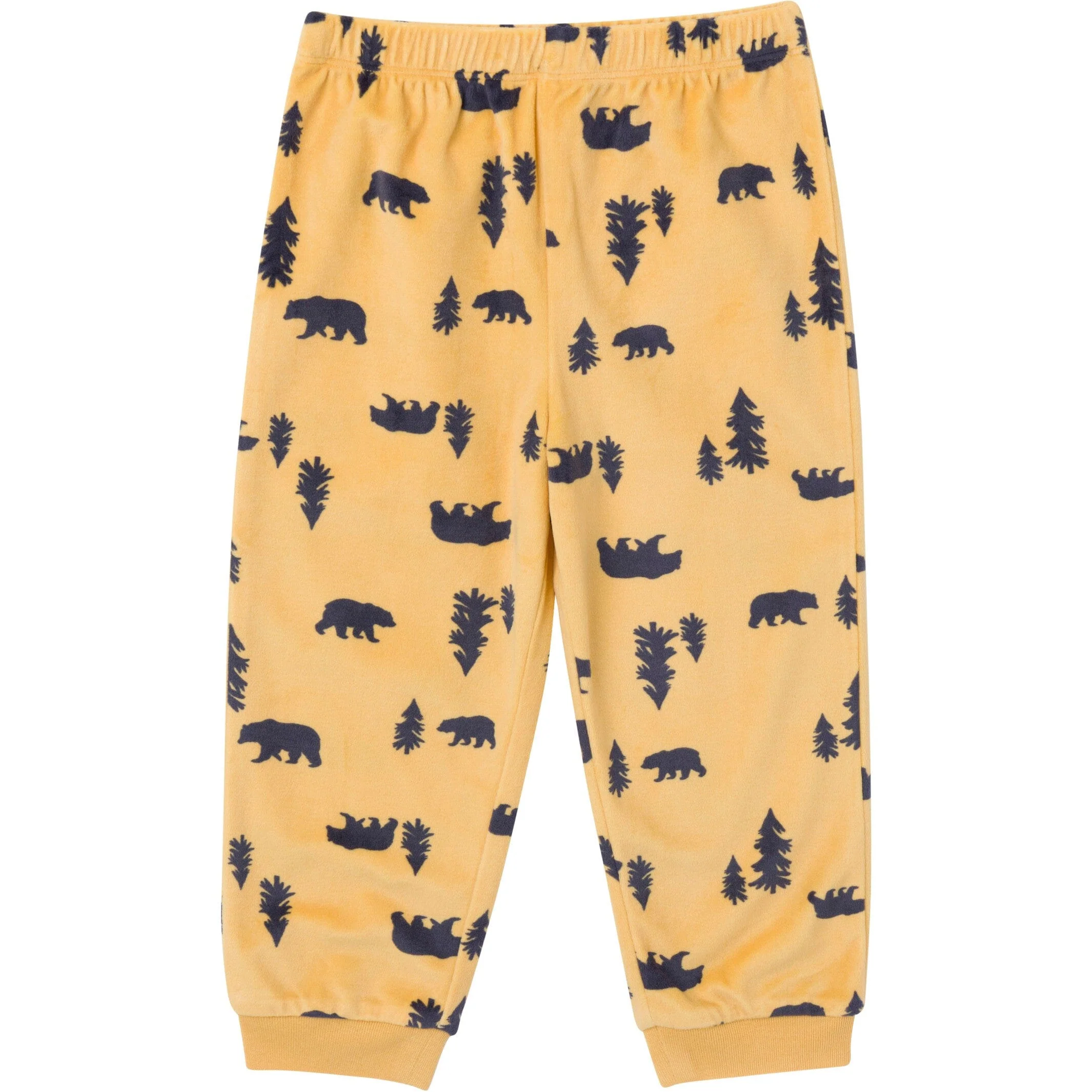 2-Piece Infant & Toddler Boys Yellow Forest Fleece Pajama Set - Image 7