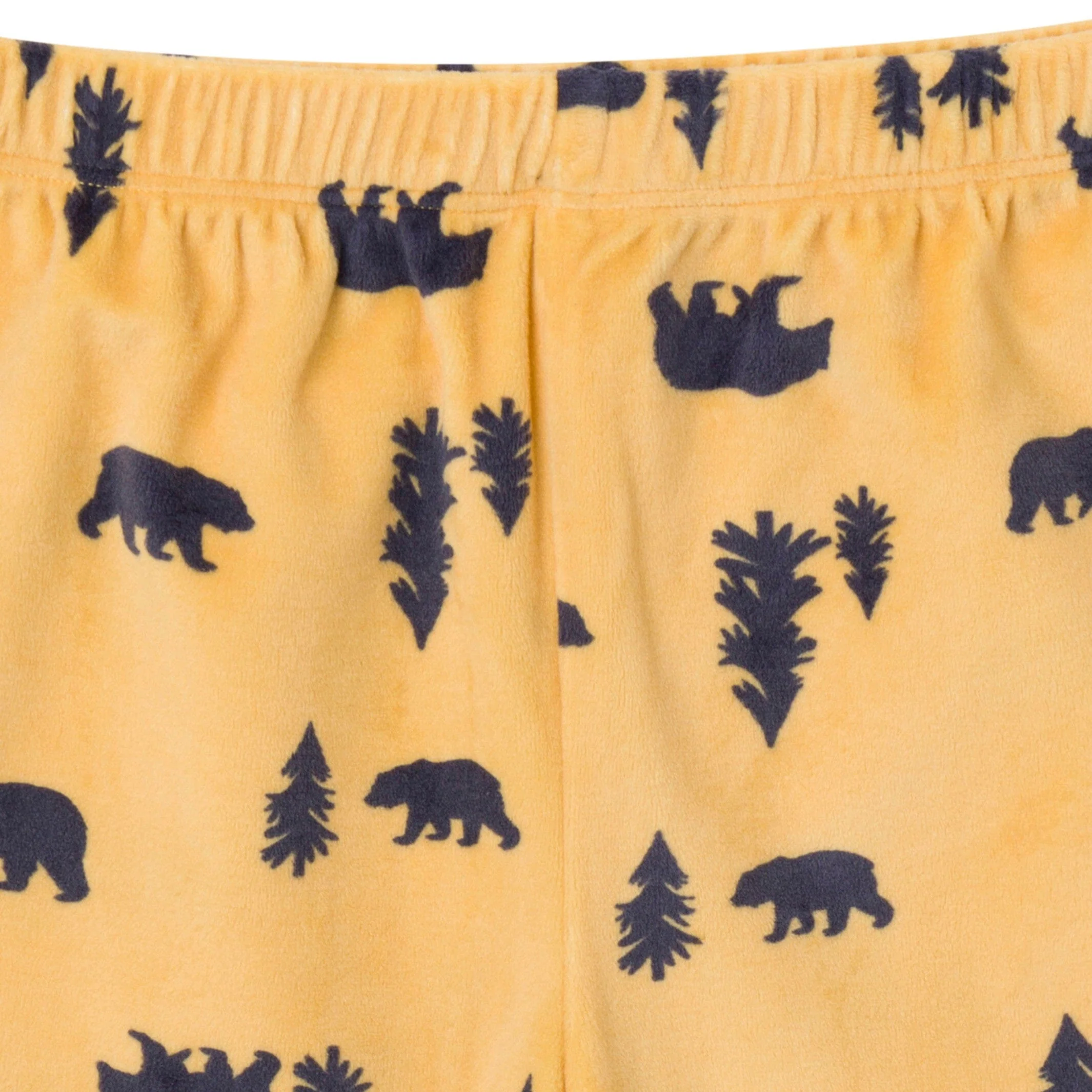 2-Piece Infant & Toddler Boys Yellow Forest Fleece Pajama Set - Image 8