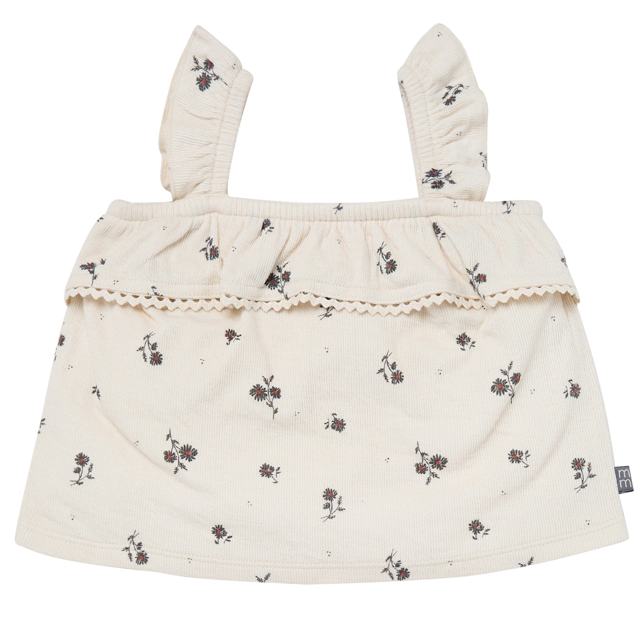 2-Piece Infant & Toddler Girls Beige Floral Top and Shorts Set - Image 2