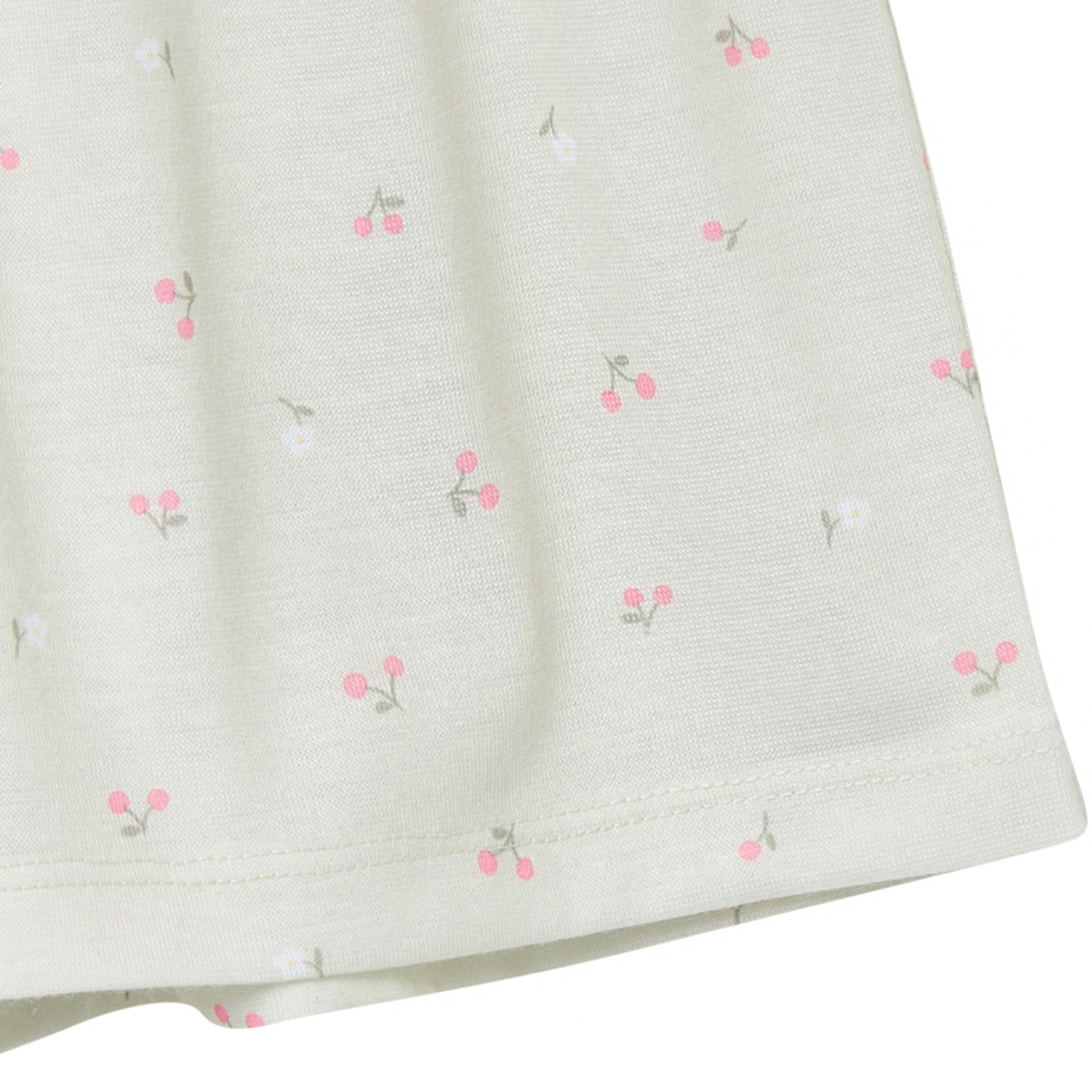 2-Piece Infant & Toddler Girls Cherries Button Up Pajama Shorts Set - Image 10