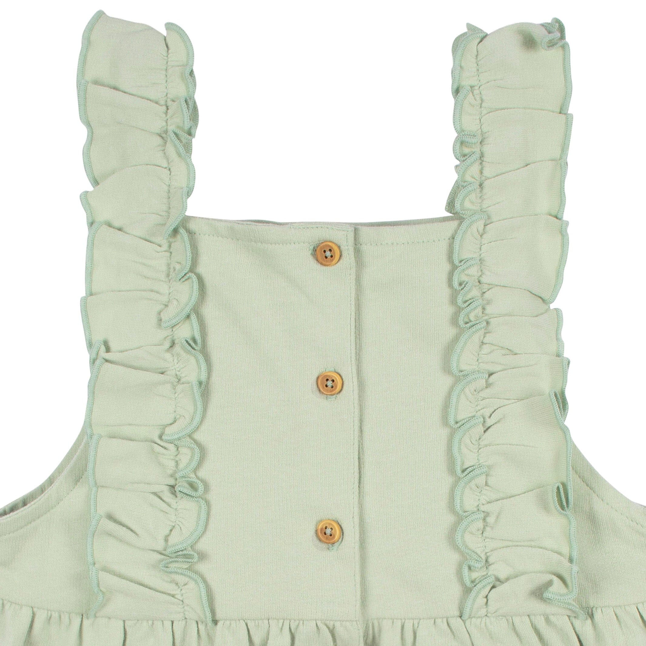 2-Piece Infant & Toddler Girls Green Floral Jumper & Top Set - Image 5
