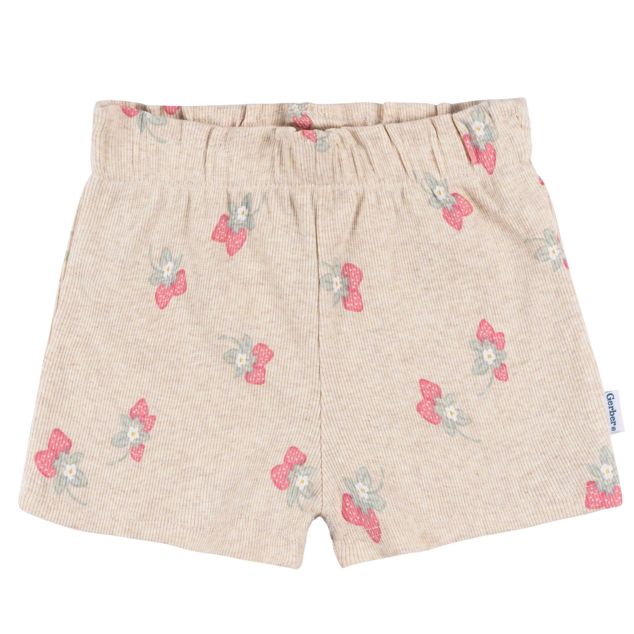 2-Piece Infant & Toddler Girls Heather Strawberry Shirt and Shorts Set - Image 4