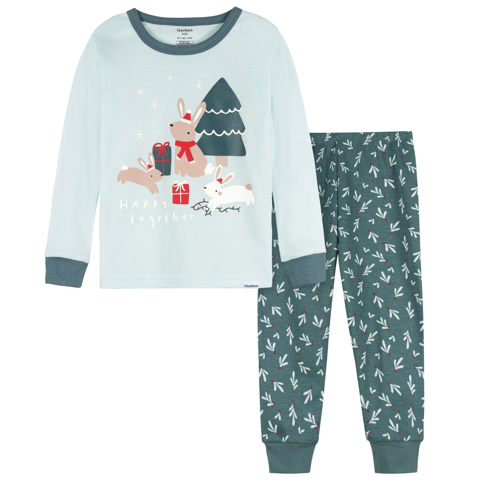 2-Piece Infant & Toddler Girls Mistletoe Snug Fit Pajama Set