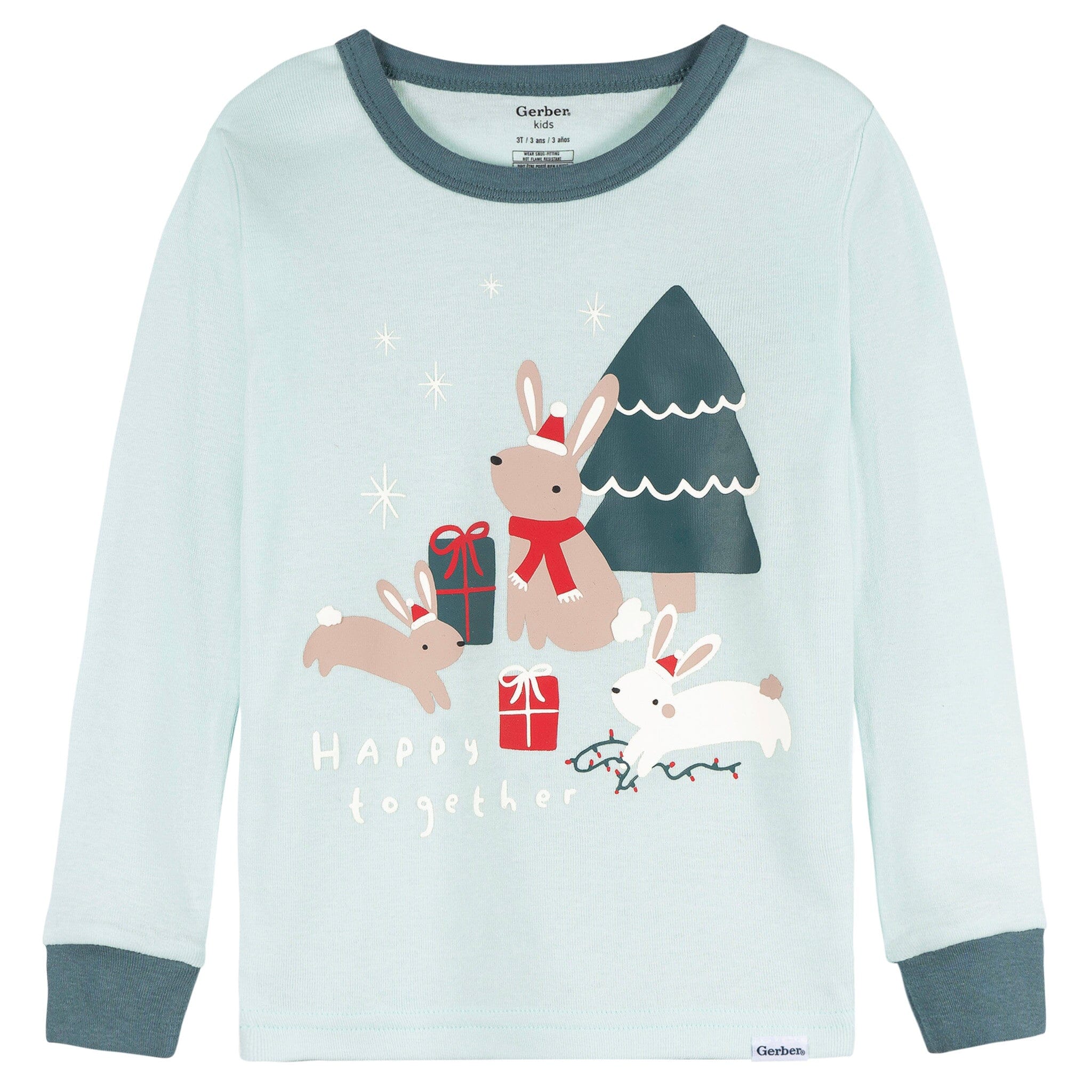 2-Piece Infant & Toddler Girls Mistletoe Snug Fit Pajama Set - Image 3