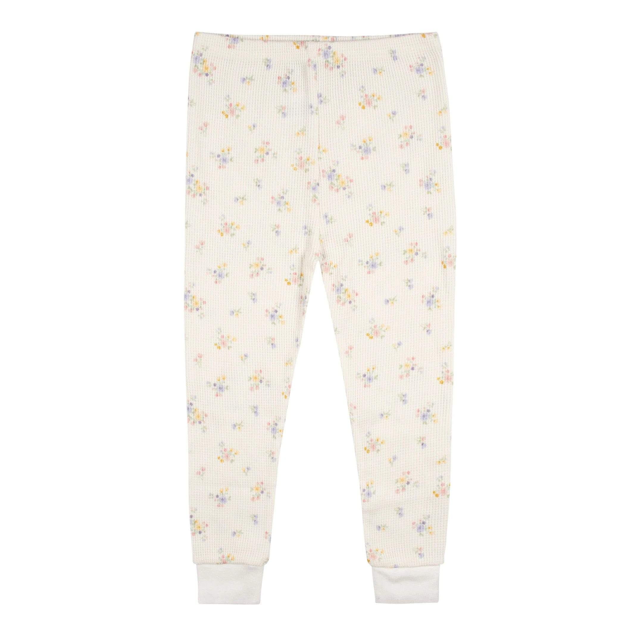 2-Piece Infant & Toddler Girls Ivory Floral Snug Fit Pajama Set - Image 4