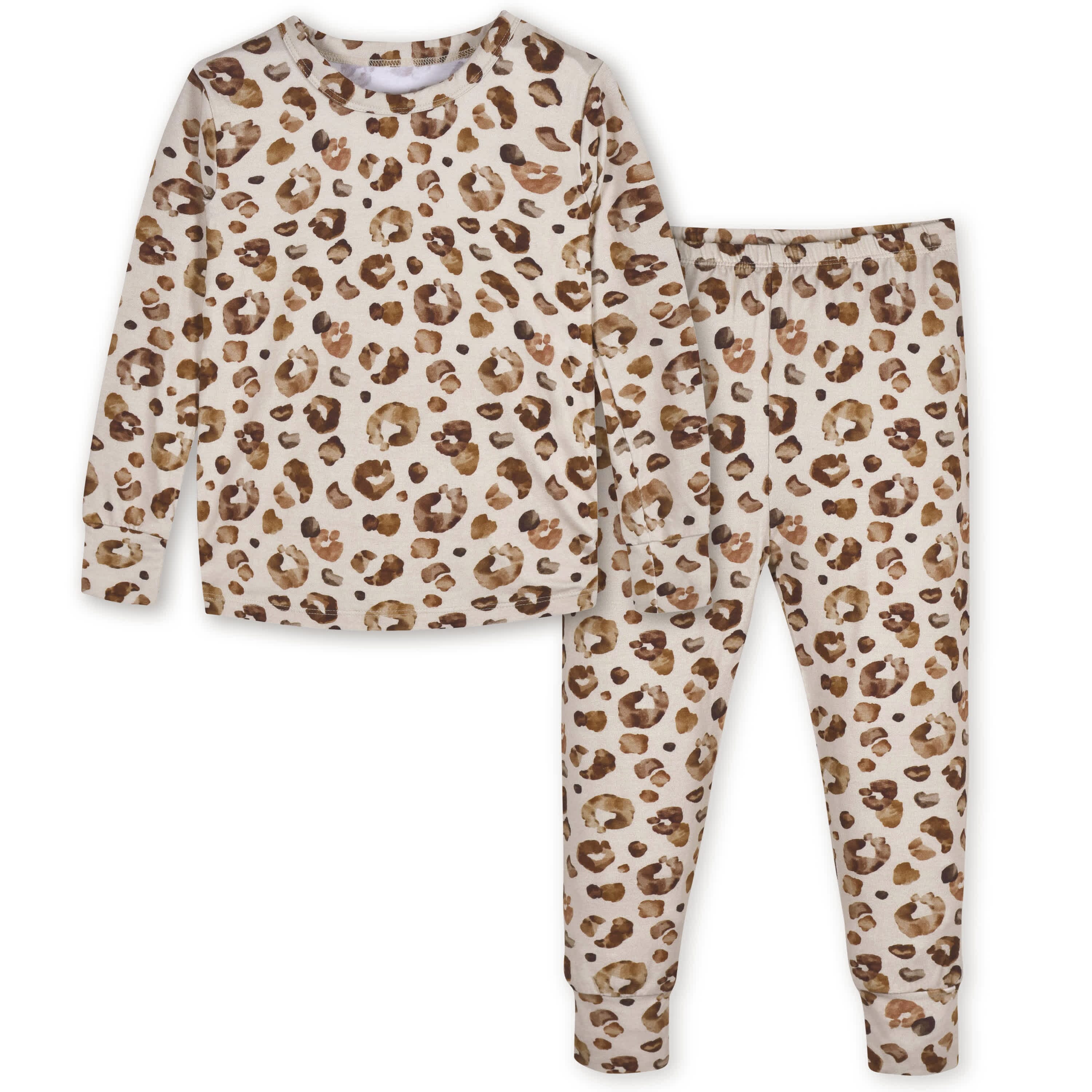 2-Piece Infant & Toddler Spotted Leopard Buttery Soft Viscose Made from Eucalyptus Snug Fit Pajamas - Image 2