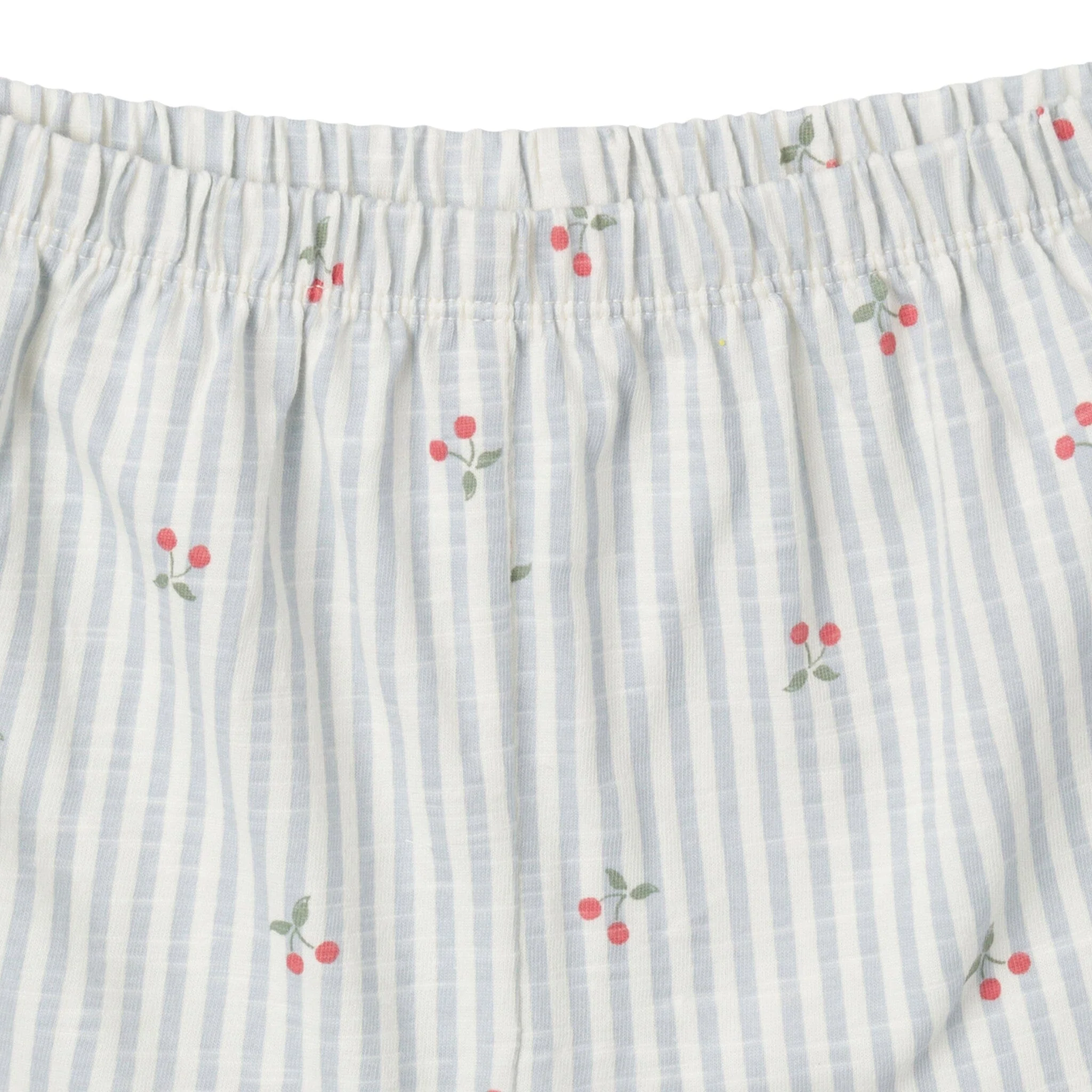 2-Piece Infant & Toddler Girls Cherry Stripes Ruffle Top and Shorts Set - Image 5
