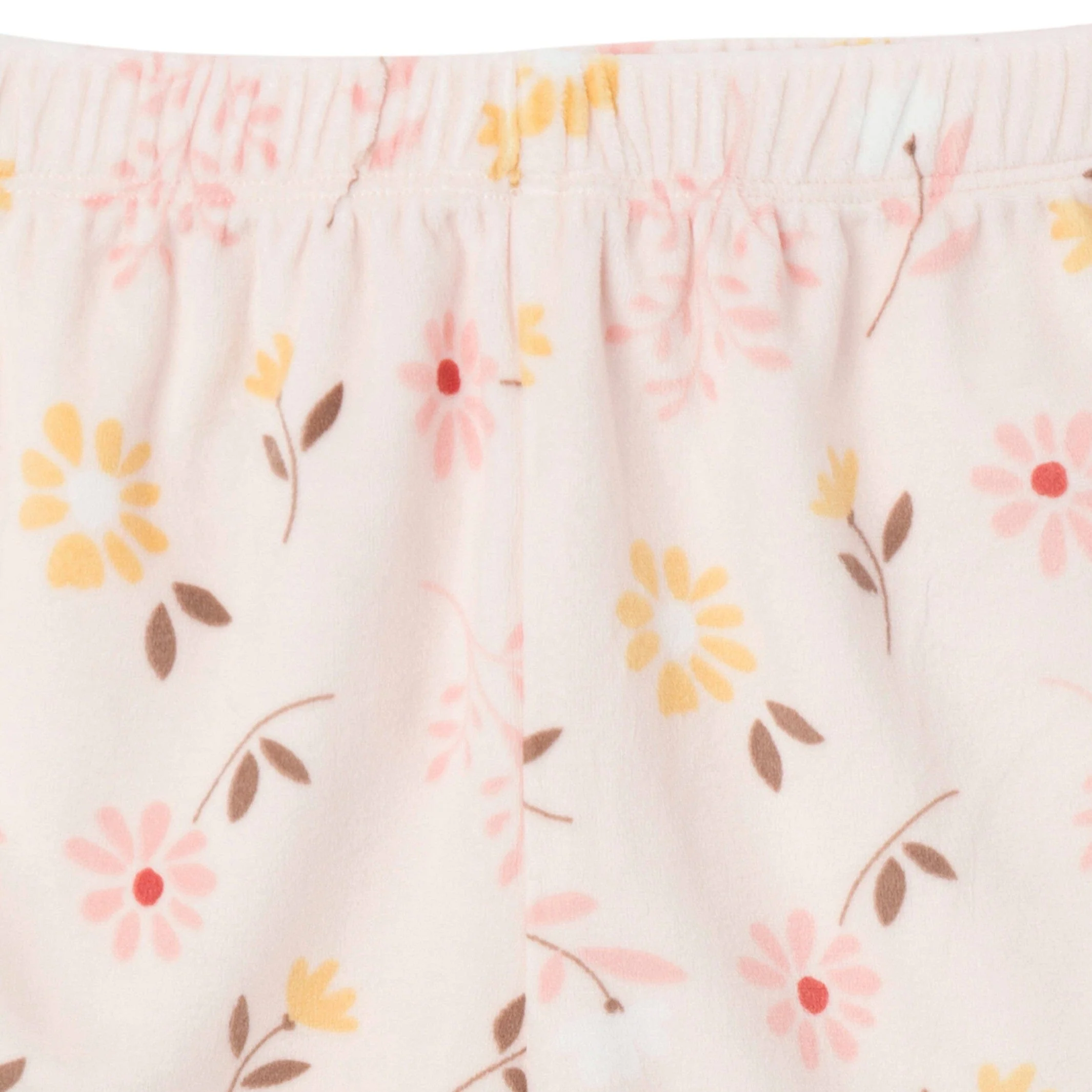 2-Piece Infant & Toddler Girls Light Pink Falling Flower Fleece Pajama Set - Image 8
