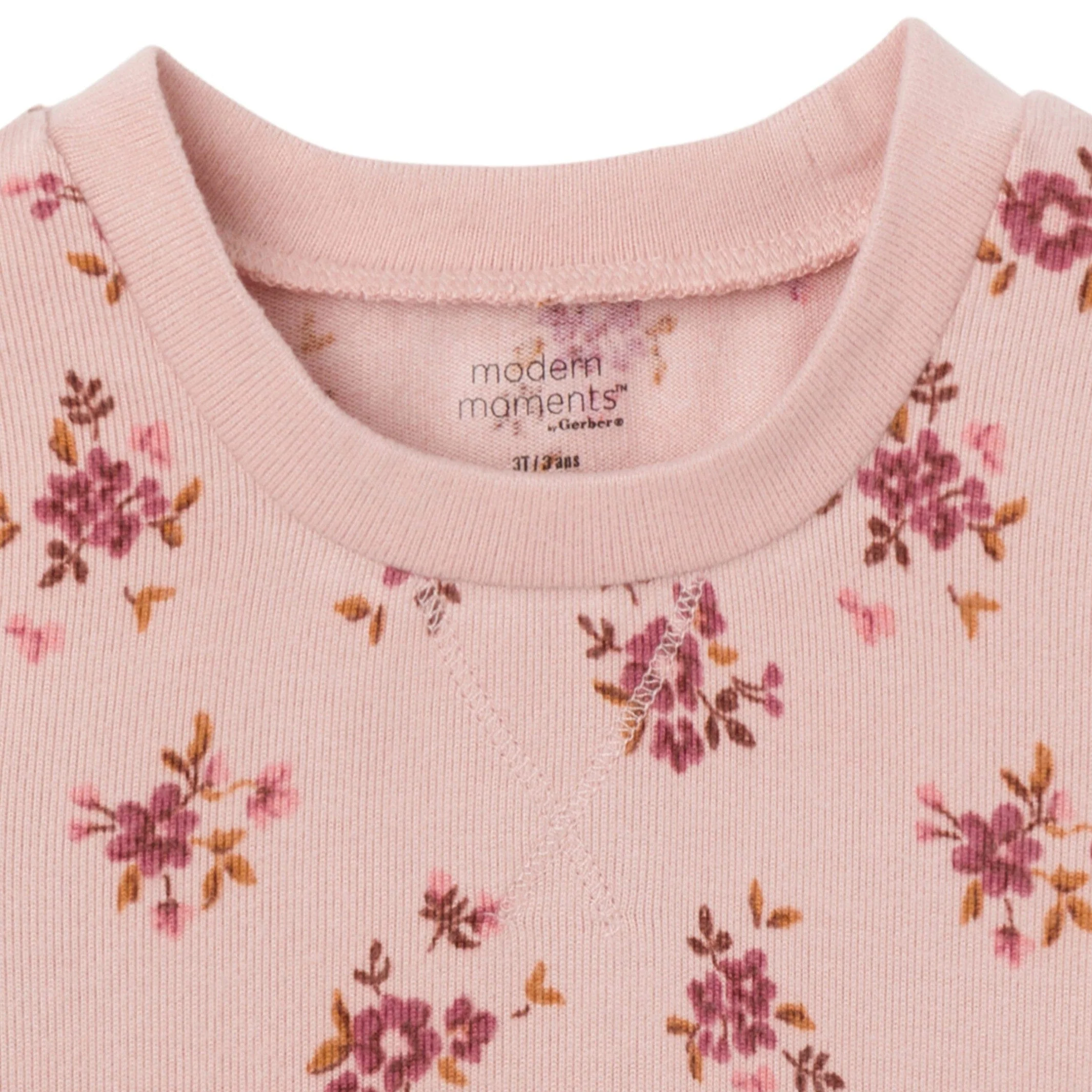 2-Piece Infant & Toddler Girls Light Rose Dahlia Toss Hacci Pajama Set - Image 4