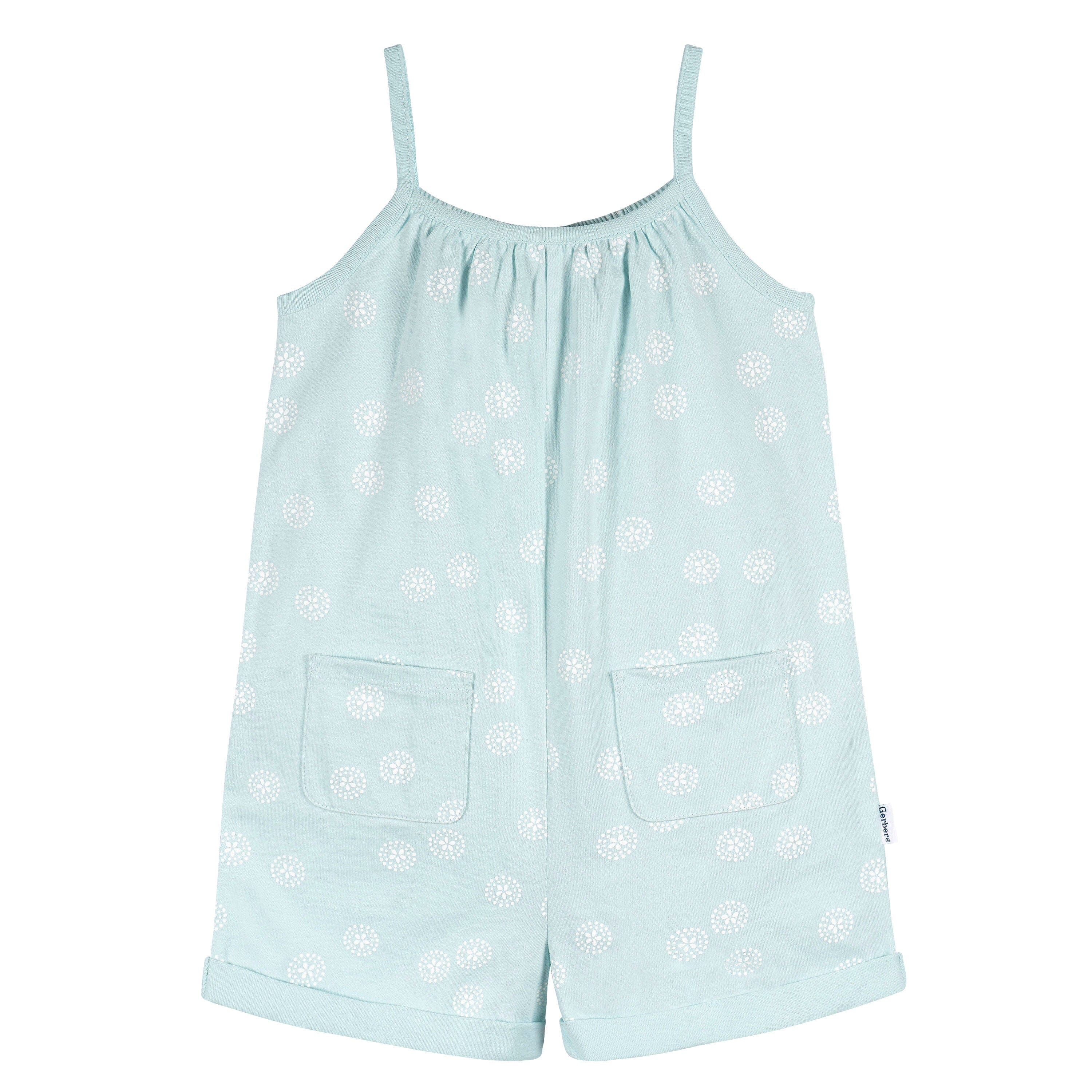 2-Pack Infant and Toddler Girls Light Grey Heather & Sand Dollars Rompers - Image 4