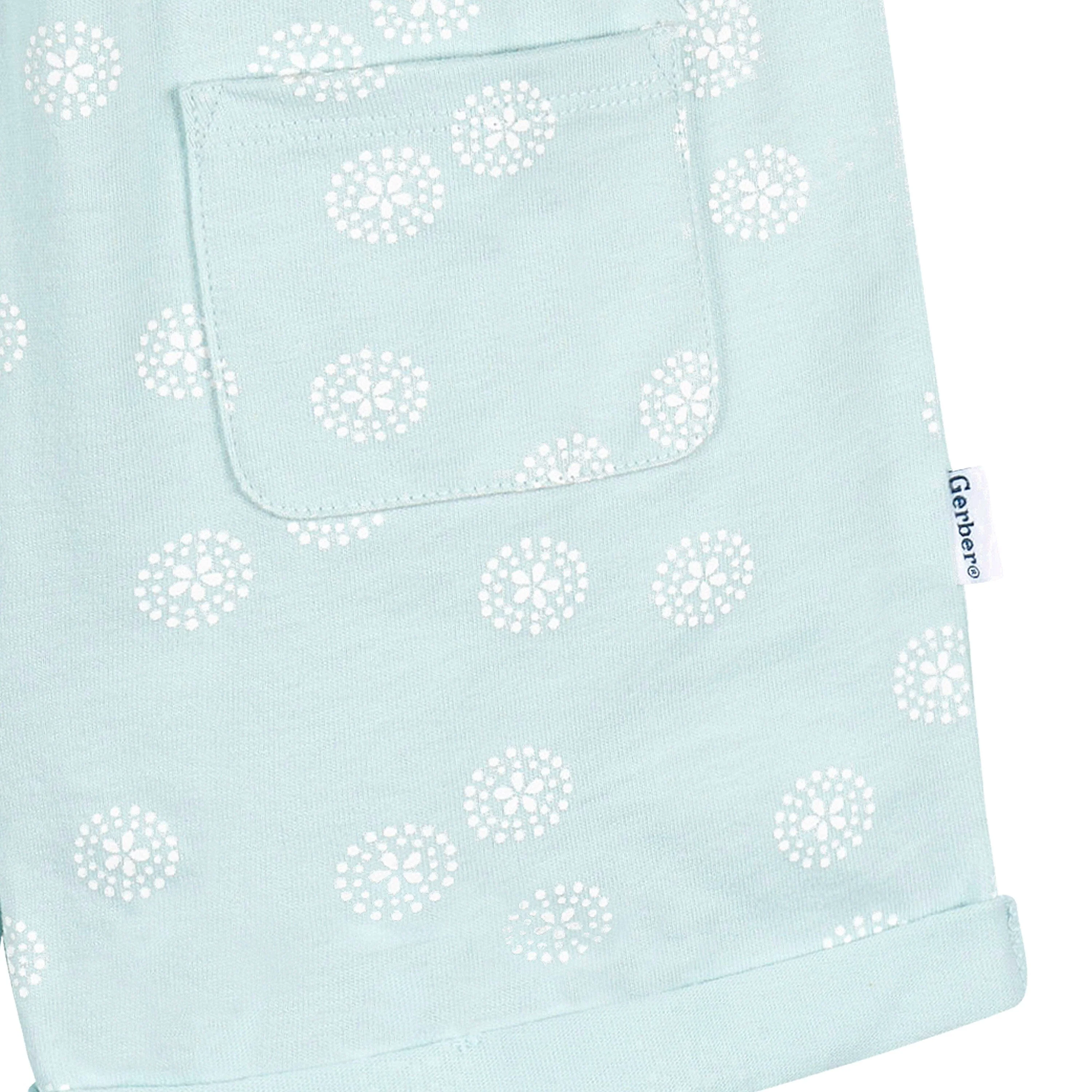 2-Pack Infant and Toddler Girls Light Grey Heather & Sand Dollars Rompers - Image 5