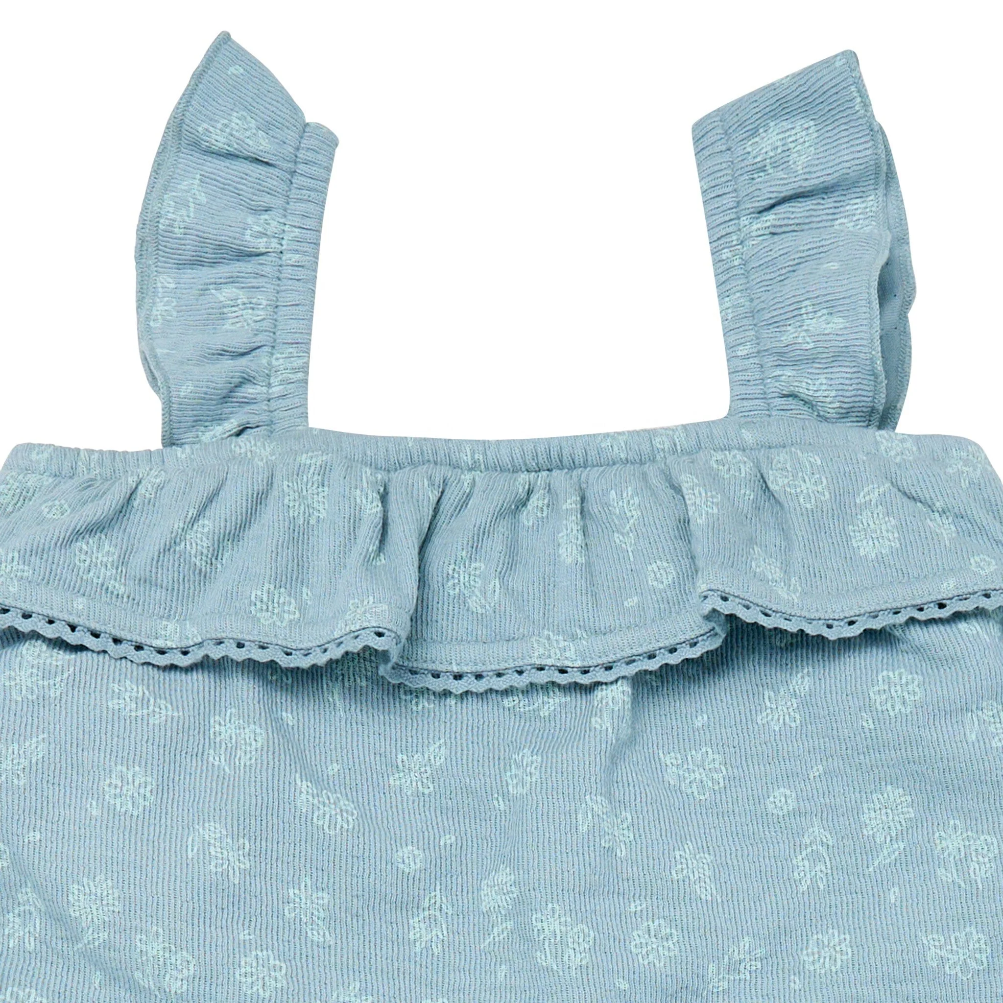 2-Piece Infant & Toddler Girls Teal Floral Top and Shorts Set - Image 5