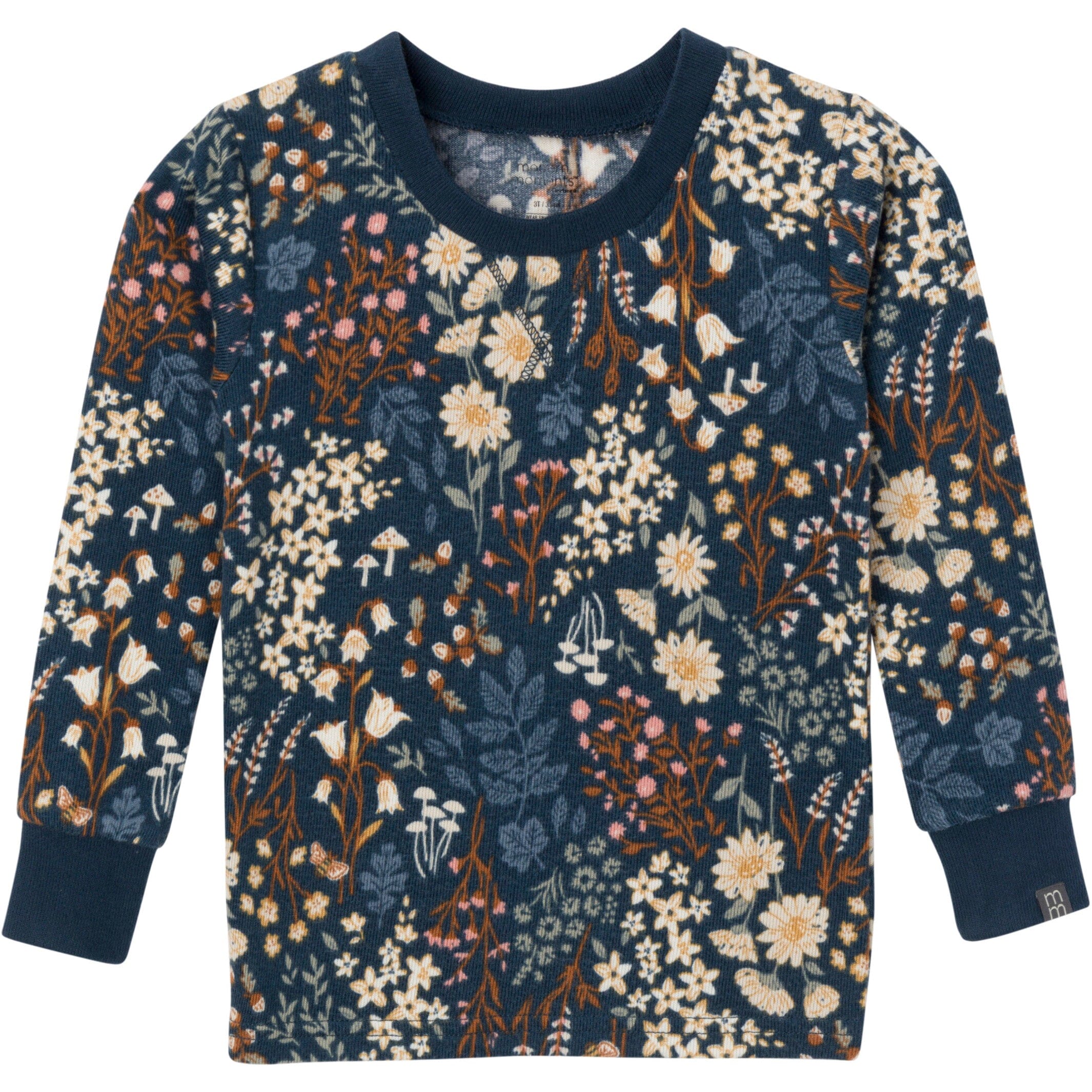 2-Piece Infant & Toddler Girls Navy Floral Hacci Pajama Set - Image 4