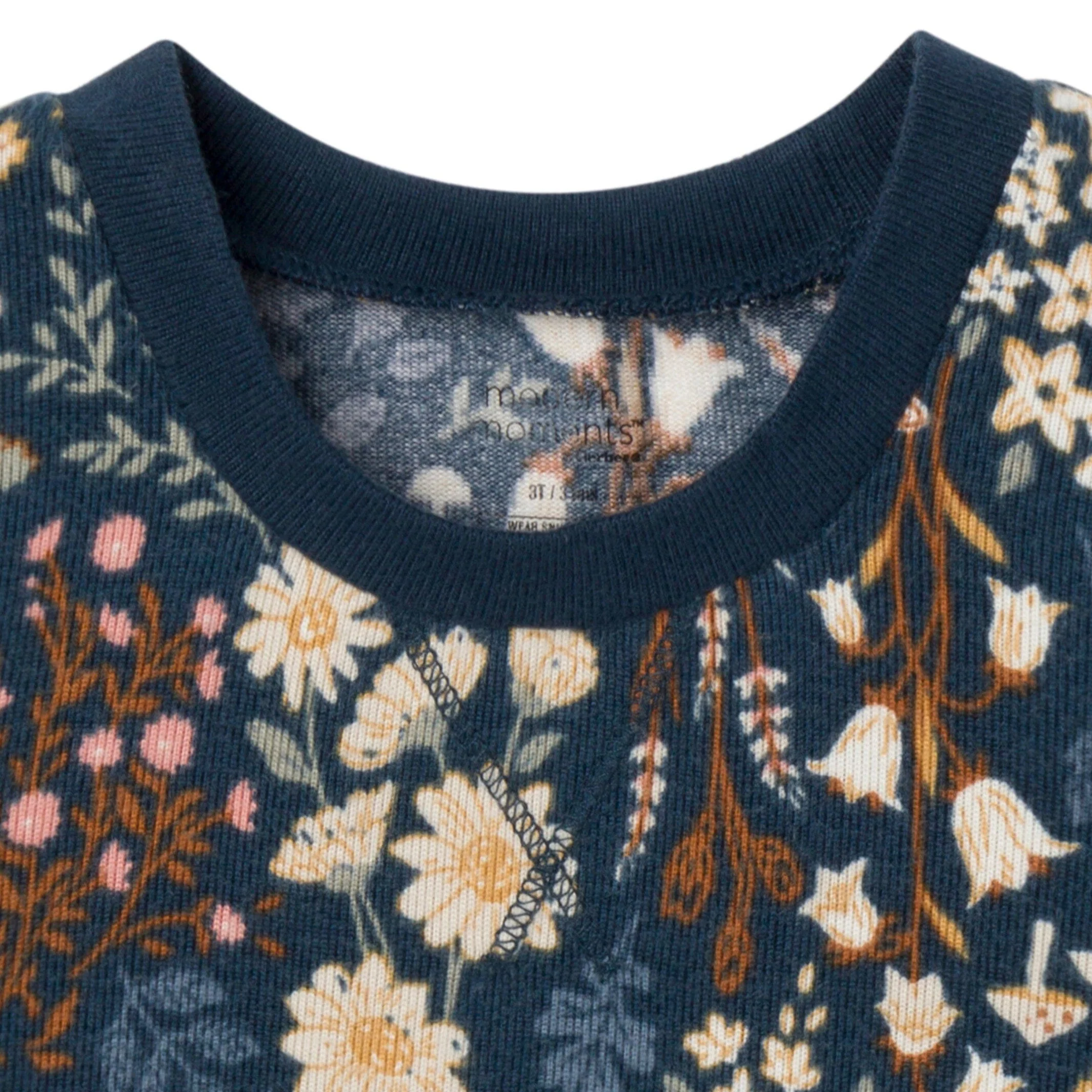 2-Piece Infant & Toddler Girls Navy Floral Hacci Pajama Set - Image 5