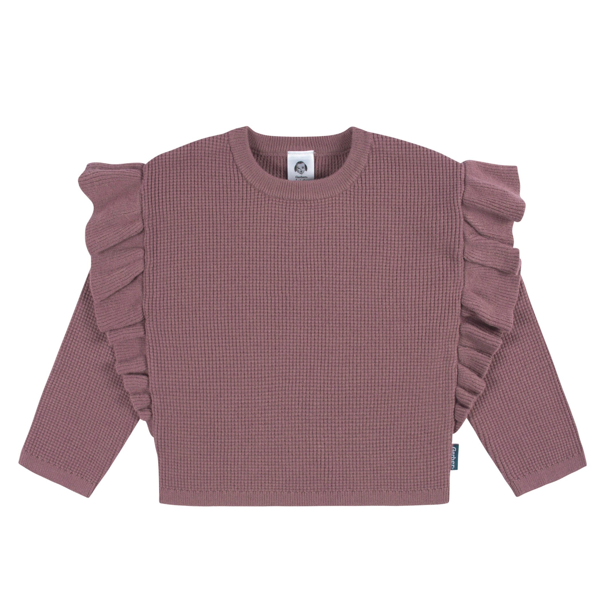2-Piece Infant and Toddler Girls Mauve Sweater Knit Set - Image 2