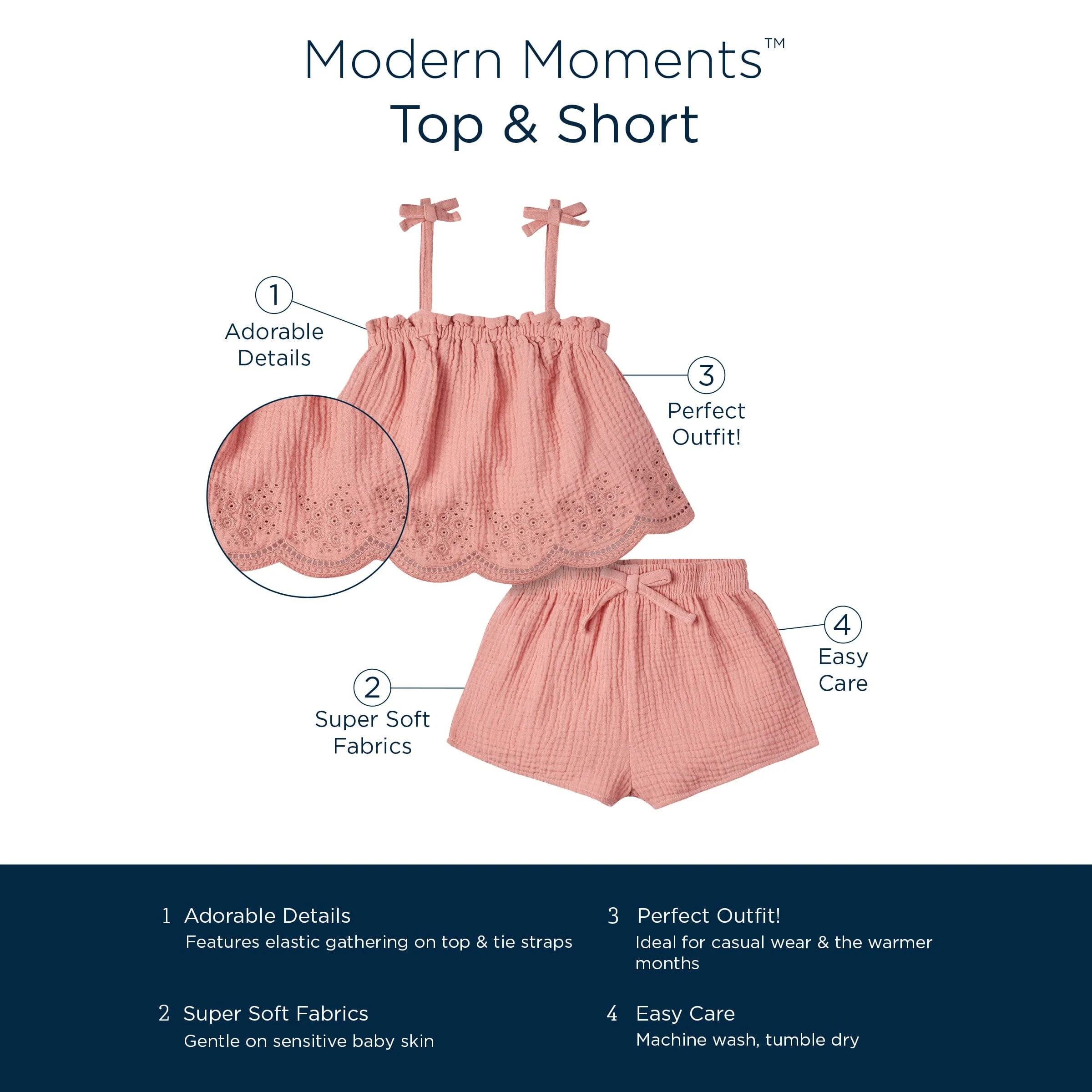 2-Piece Infant & Toddler Girls Pink Top & Short Set - Image 8