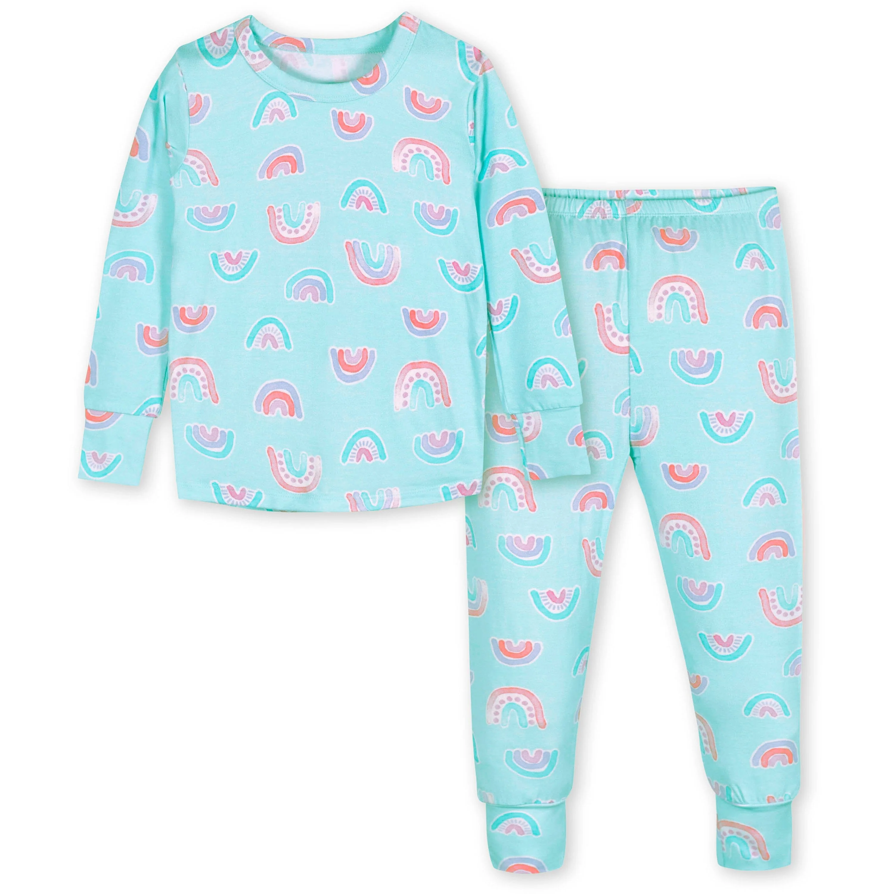 2-Piece Infant & Toddler Rainbow Sky Buttery Soft Viscose Made from Eucalyptus Snug Fit Pajamas - Image 2