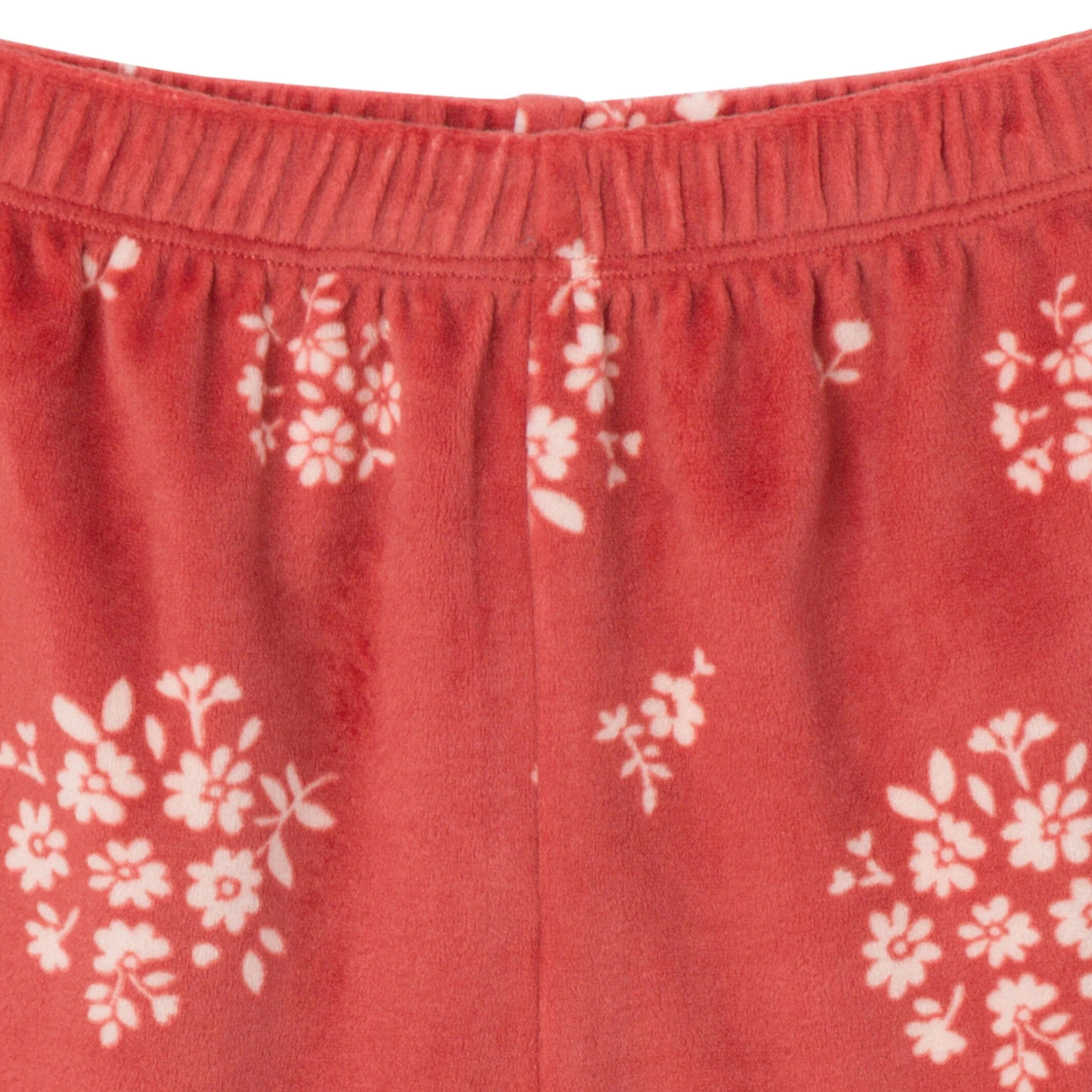 2-Piece Infant & Toddler Girls Red Bouquet Fleece Pajama Set - Image 9