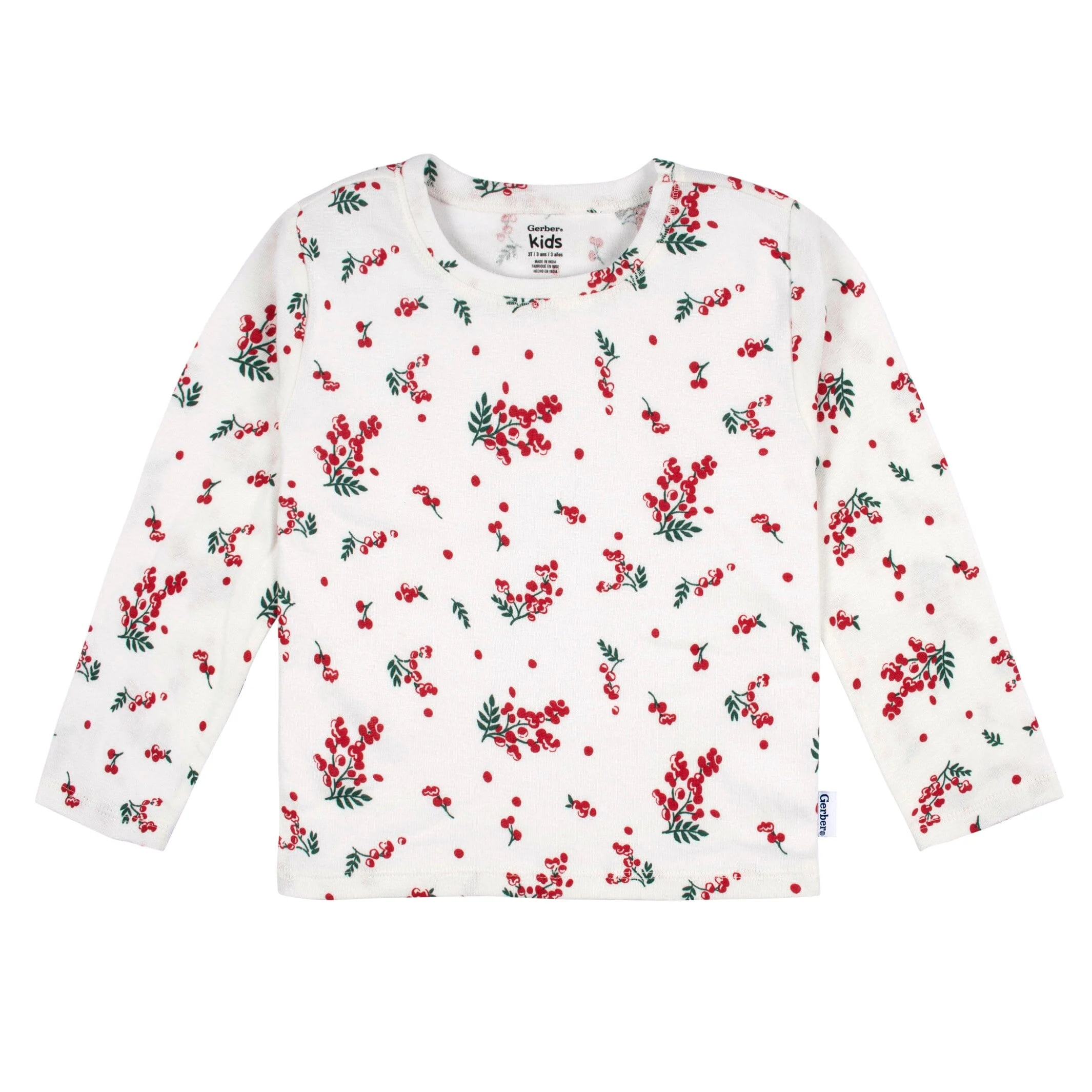 2-Piece Infant Girls Red Holly Berries Jumper & Top Set, 18M - Image 3