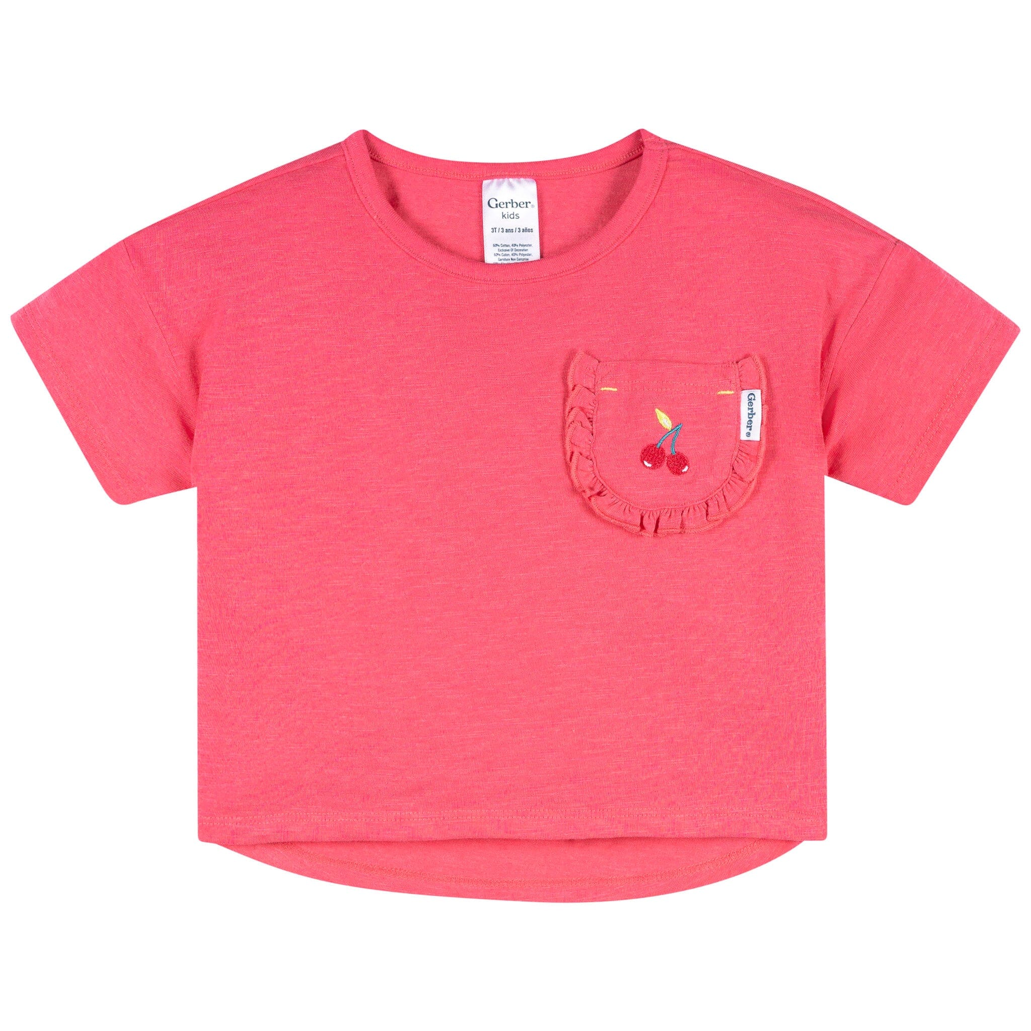 2-Piece Infant & Toddler Girls Cherry Pocket Tee and Shorts Set - Image 2