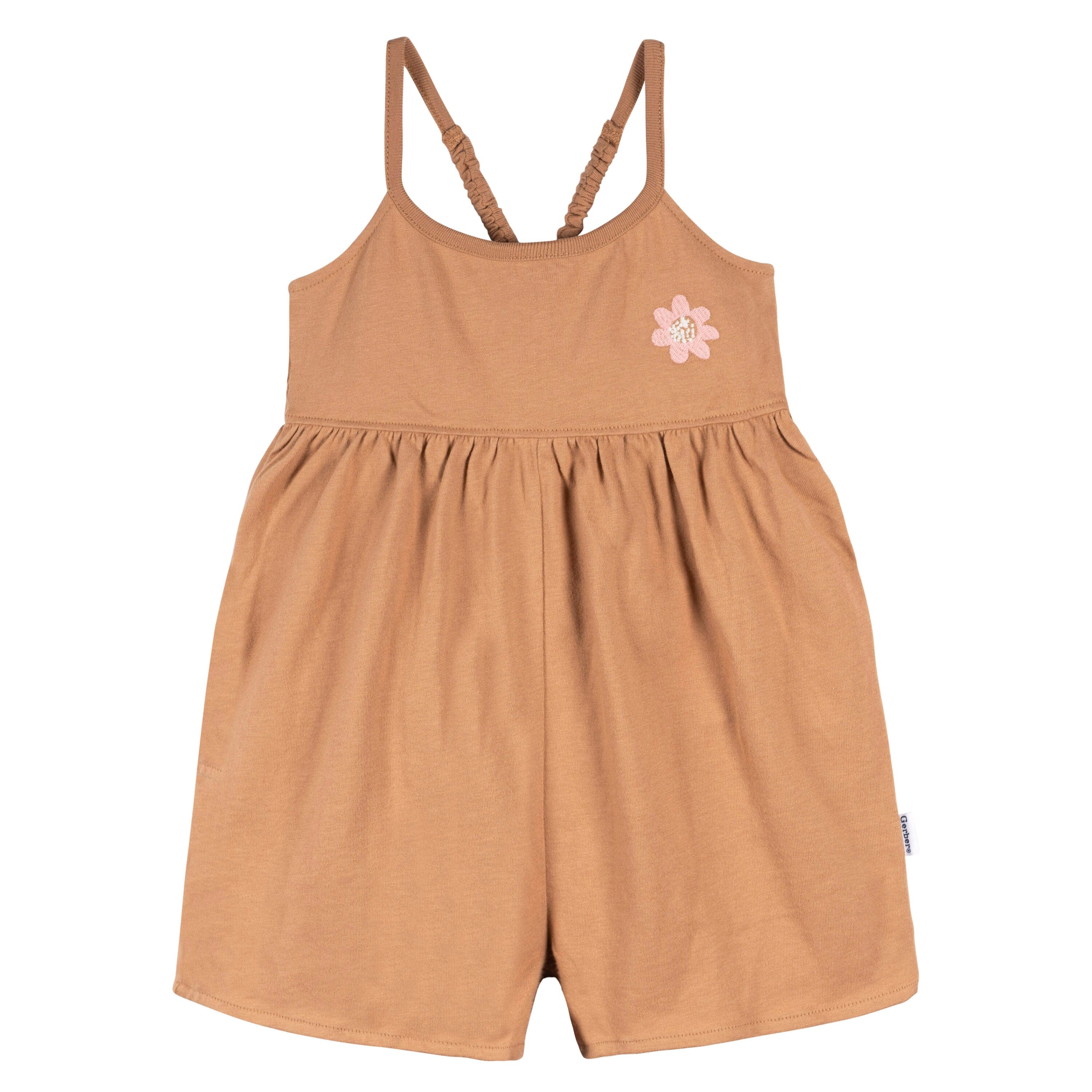 2-Pack Infant and Toddler Girls Rust & Floral Rompers - Image 4