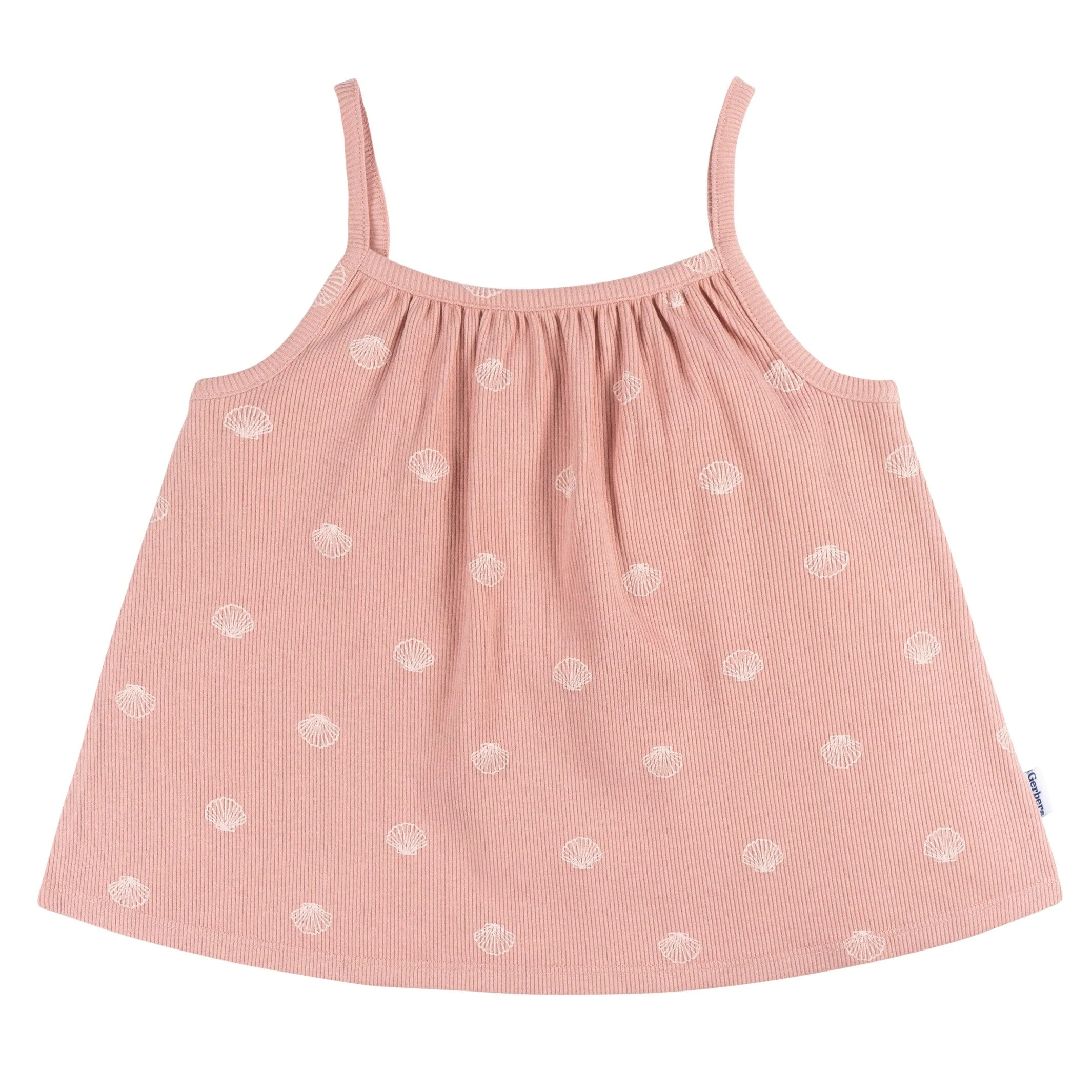 2-Piece Infant and Toddler Girls Seashells Tank Top & Shorts Set - Image 2