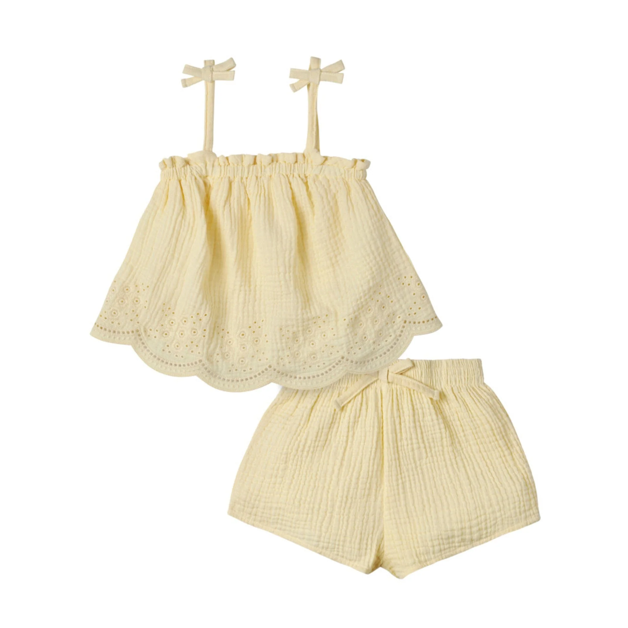 2-Piece Infant & Toddler Girls Yellow Top & Short Set - Image 2
