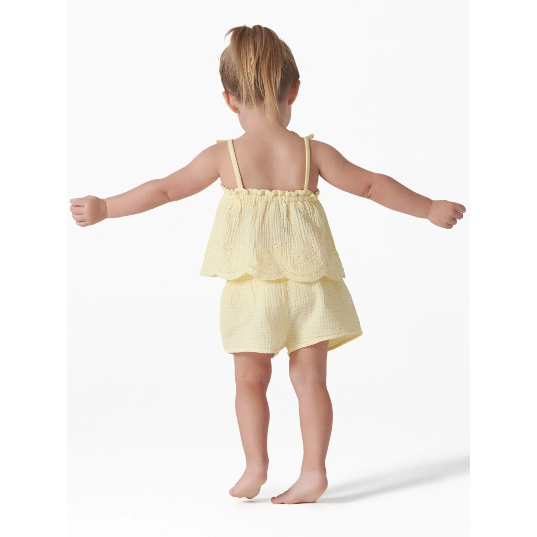 2-Piece Infant & Toddler Girls Yellow Top & Short Set - Image 3