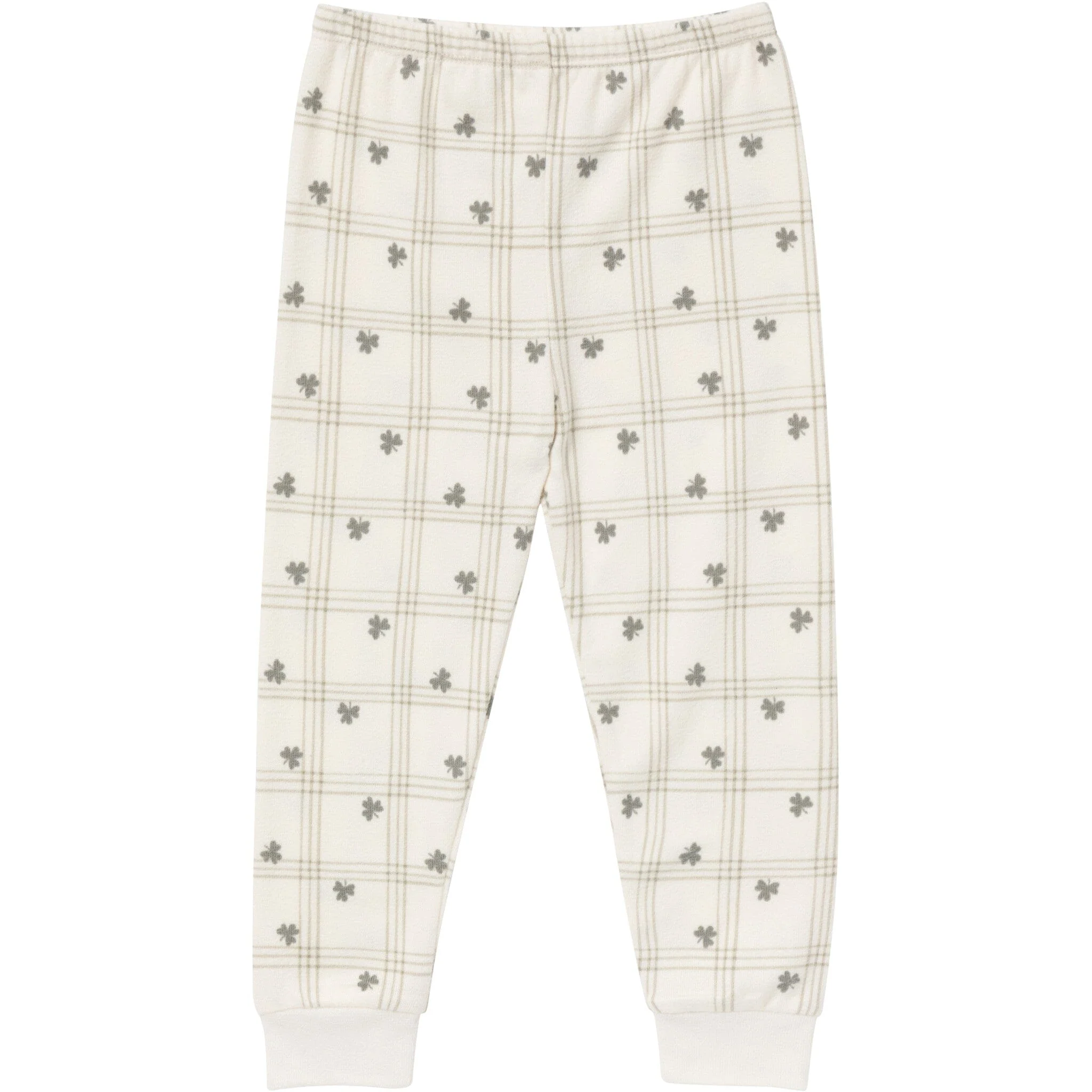 2-Piece Infant & Toddler Neutral Ivory Shamrock Snug Fitting Hacci Pajamas Set - Image 6
