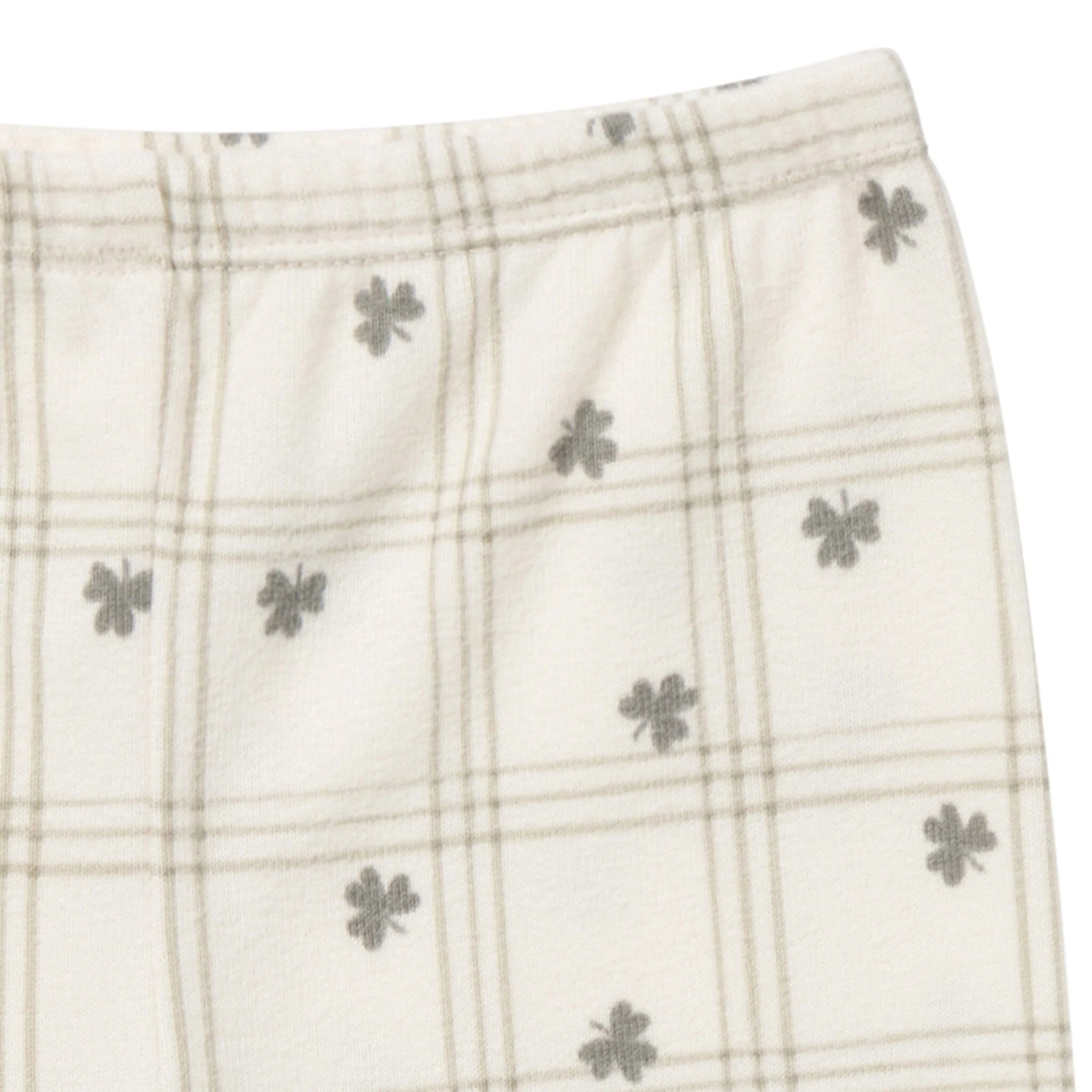 2-Piece Infant & Toddler Neutral Ivory Shamrock Snug Fitting Hacci Pajamas Set - Image 7