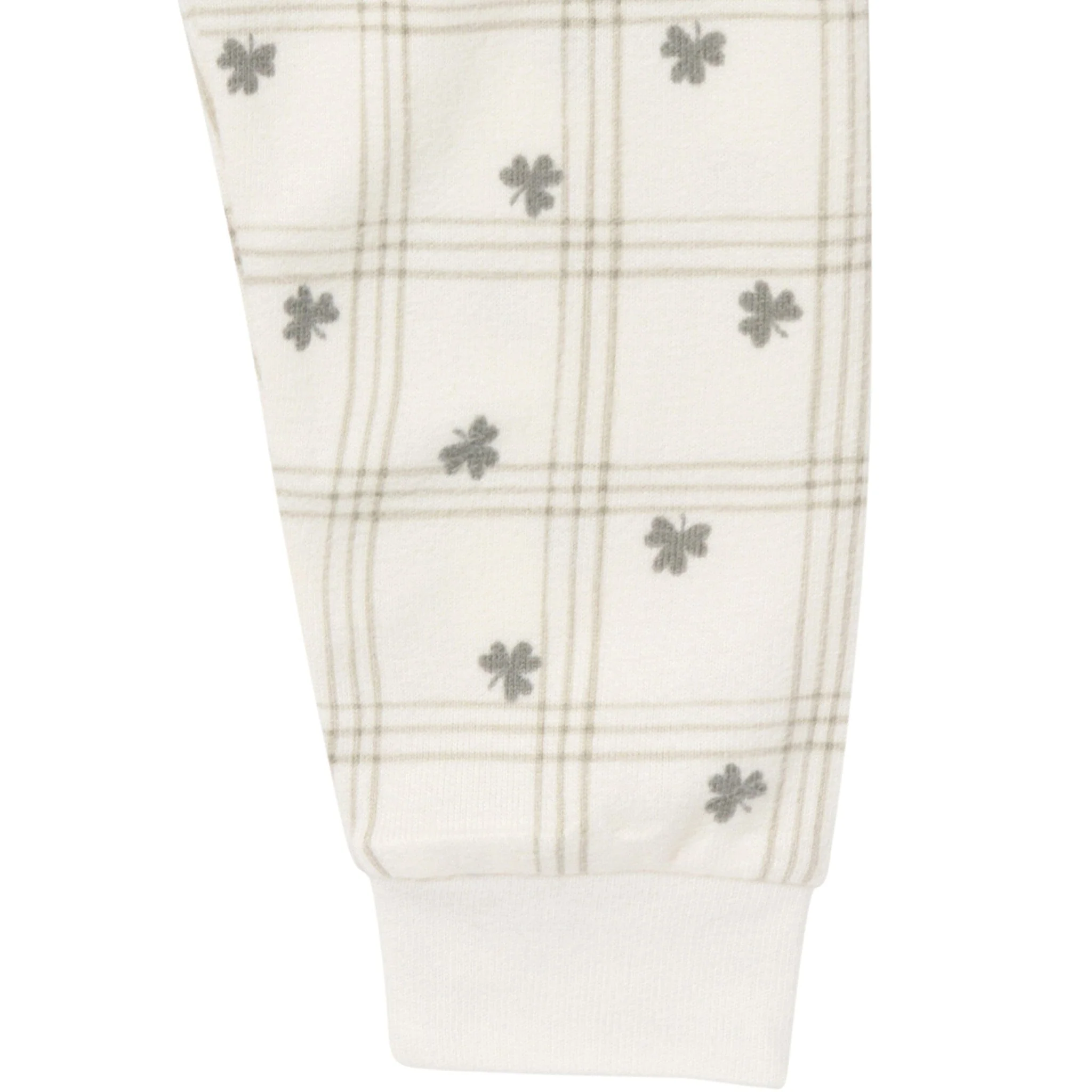 2-Piece Infant & Toddler Neutral Ivory Shamrock Snug Fitting Hacci Pajamas Set - Image 8