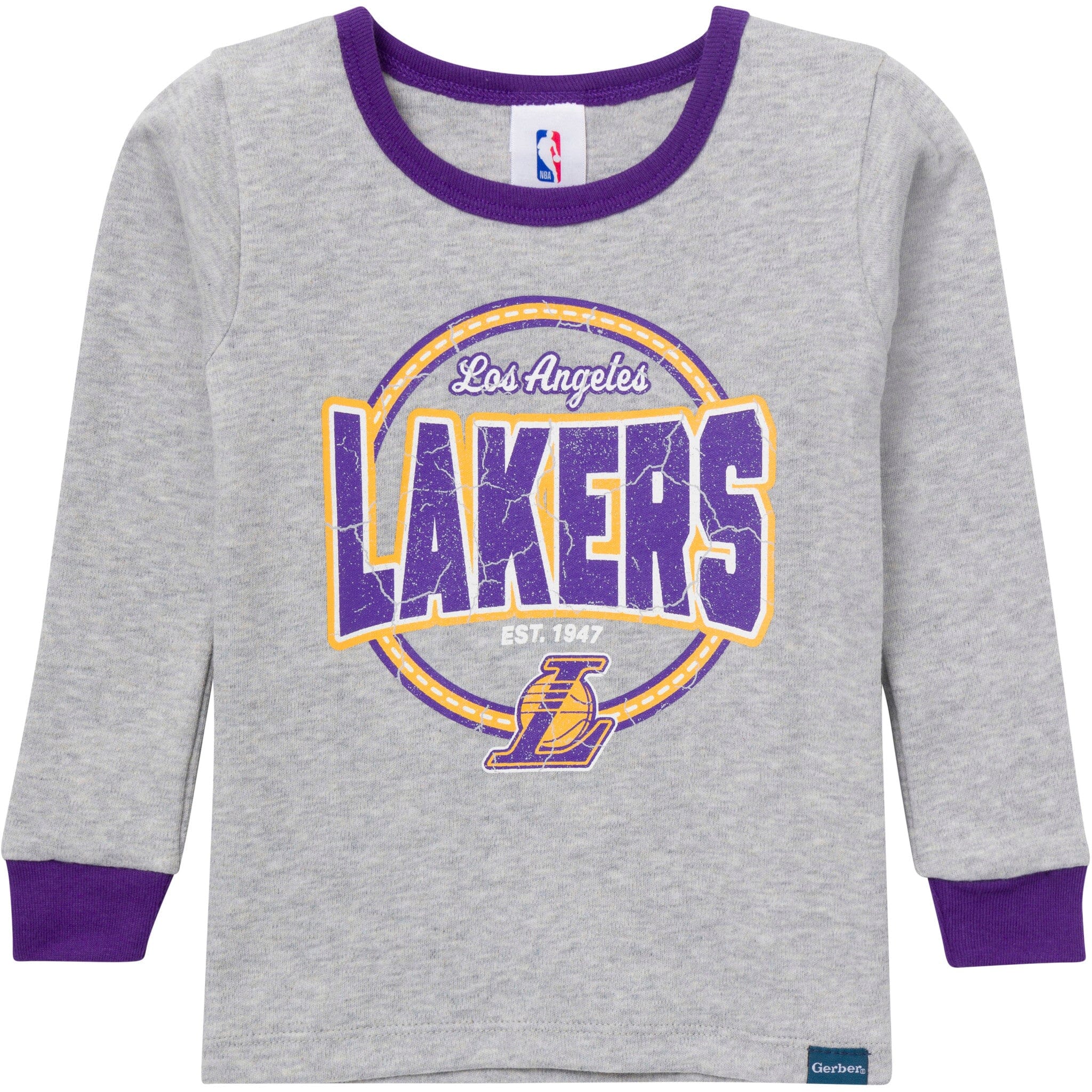 2-Piece Infant & Toddler Neutral Los Angeles Lakers Snug Fit Pajamas - Image 2