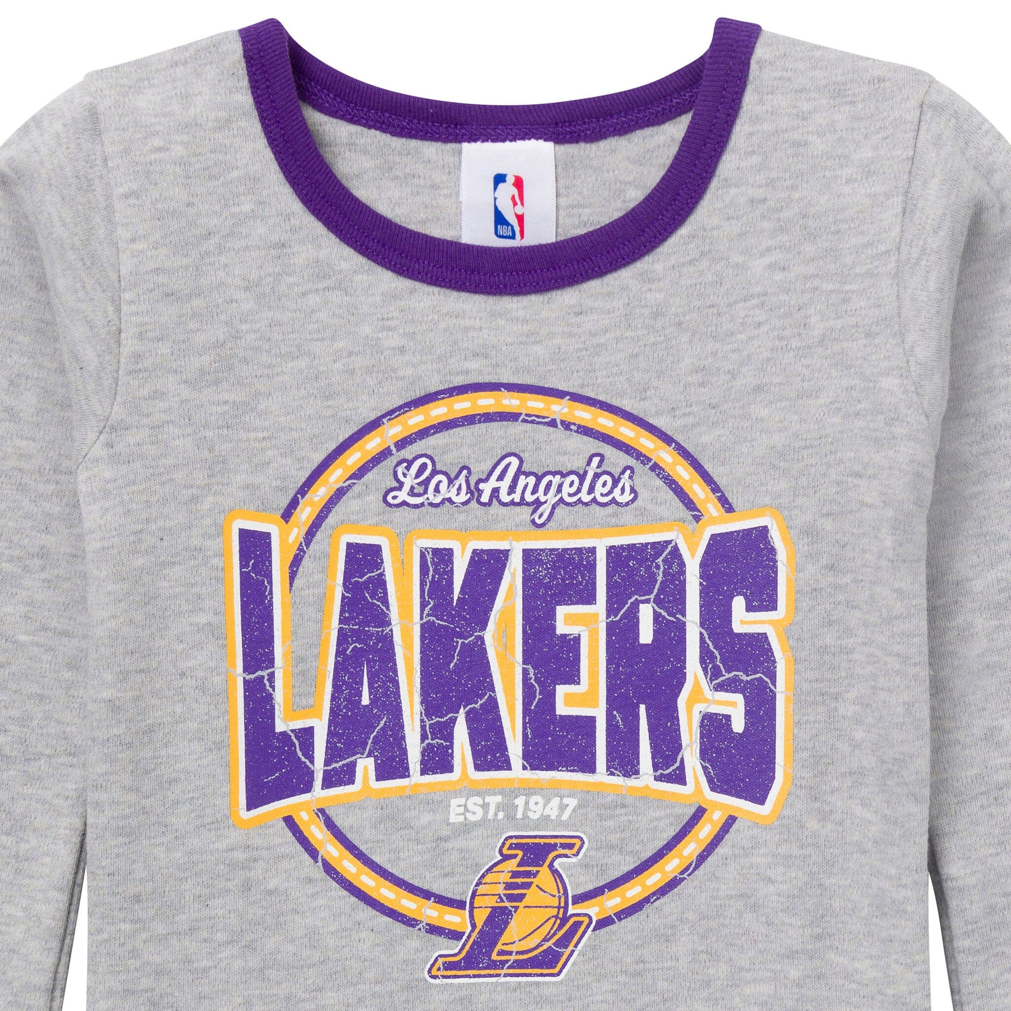 2-Piece Infant & Toddler Neutral Los Angeles Lakers Snug Fit Pajamas - Image 3