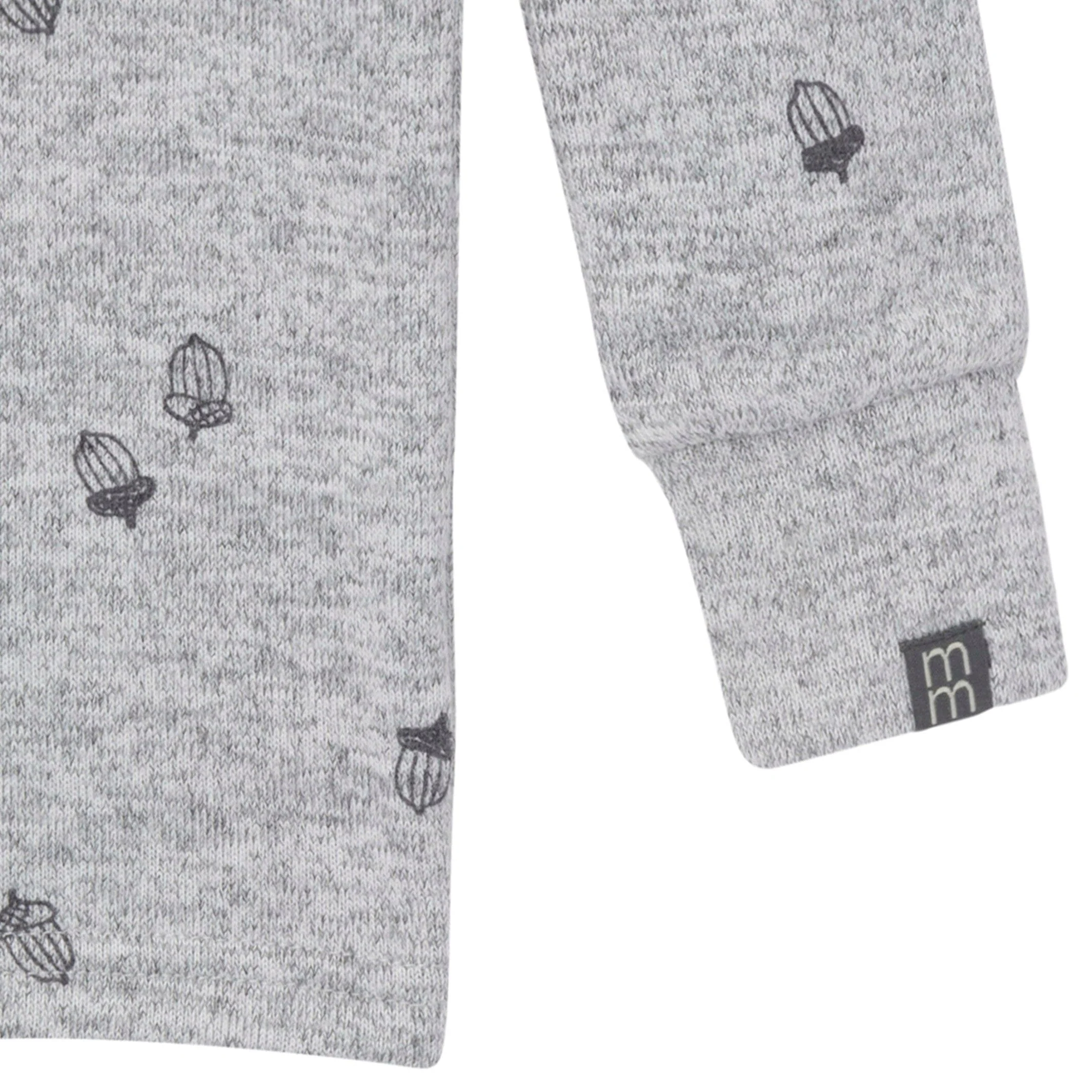 2-Piece Infant & Toddler Neutral Grey Heather Acorn Hacci Pajama Set - Image 4