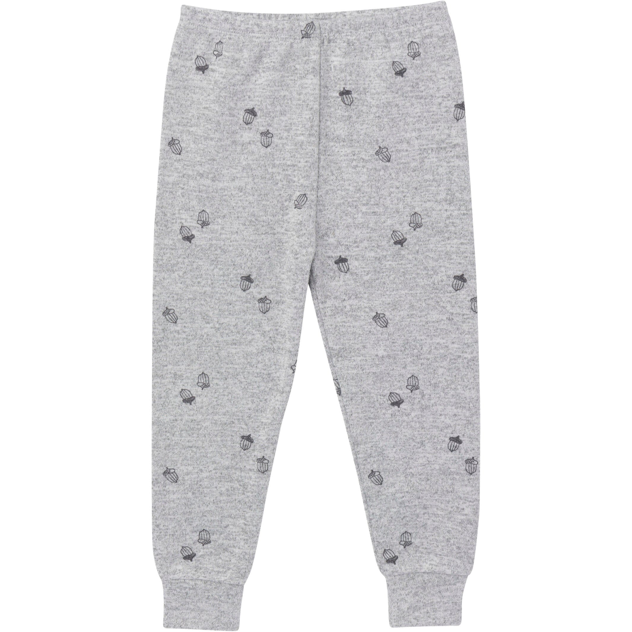 2-Piece Infant & Toddler Neutral Grey Heather Acorn Hacci Pajama Set - Image 5
