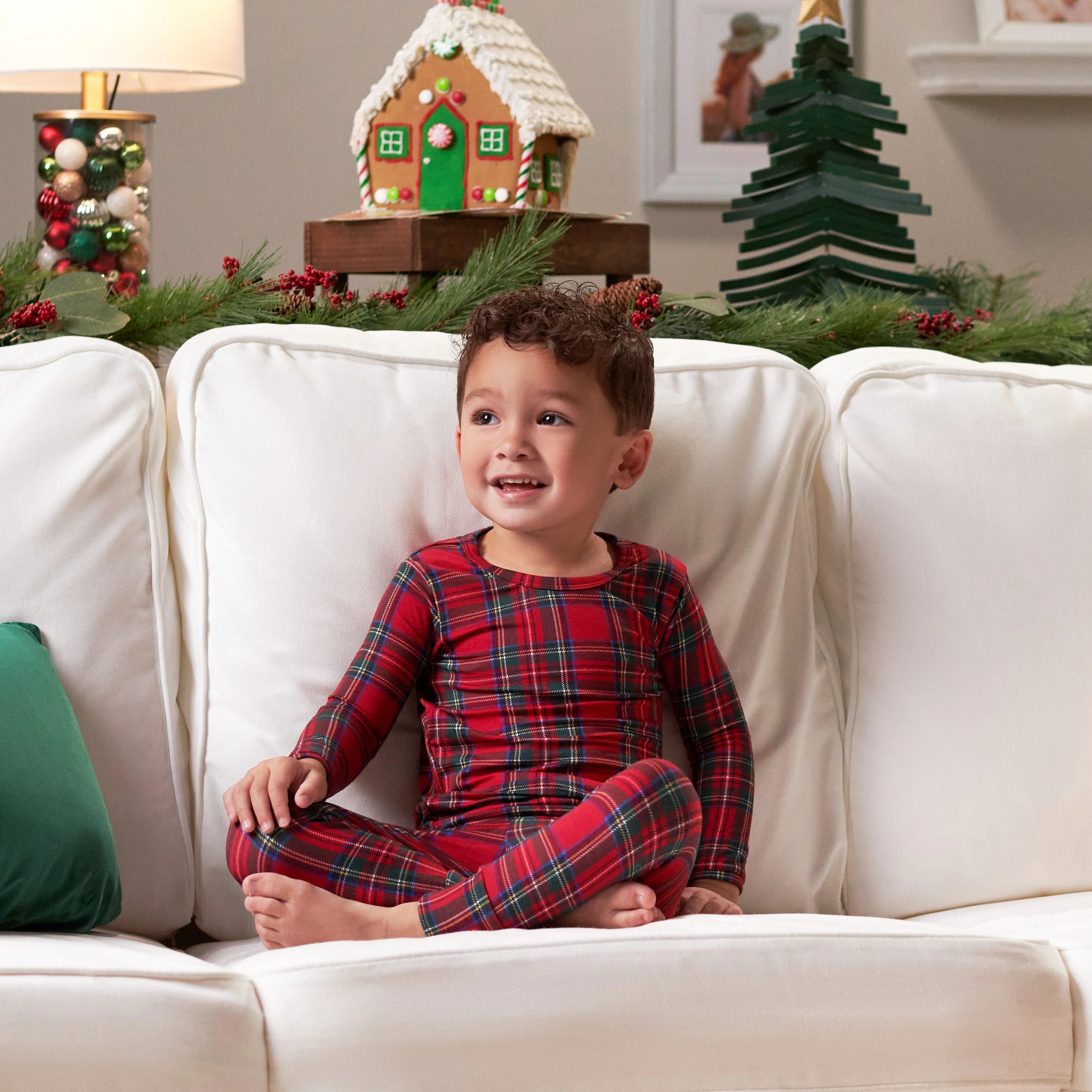 2-Piece Infant & Toddler Plaid About You Buttery Soft Viscose Made from Eucalyptus Snug Fit Holiday Pajamas - Image 4