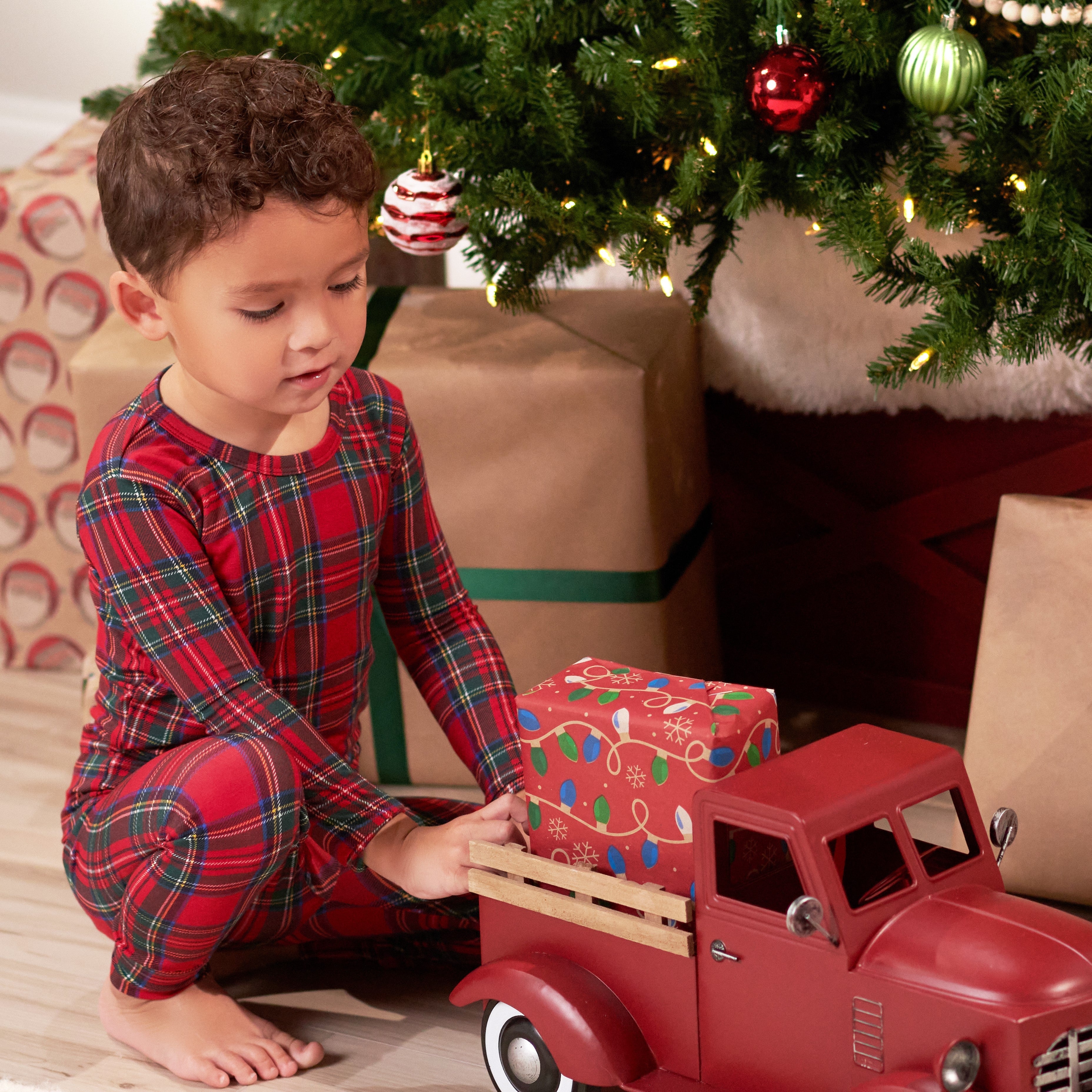 2-Piece Infant & Toddler Plaid About You Buttery Soft Viscose Made from Eucalyptus Snug Fit Holiday Pajamas - Image 5