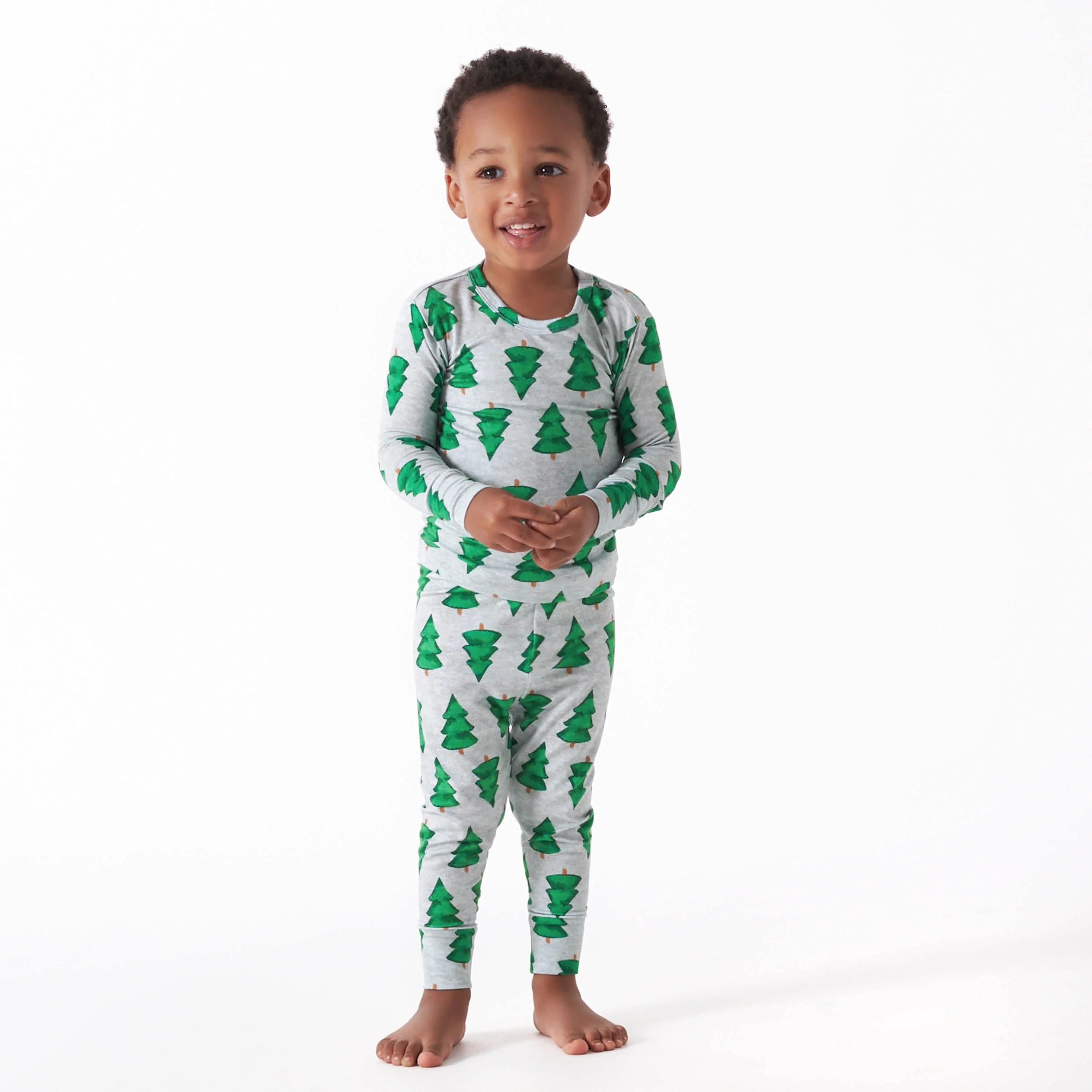 2-Piece Infant & Toddler Spruce Buttery Soft Viscose Made from Eucalyptus Snug Fit Holiday Pajamas - Image 3
