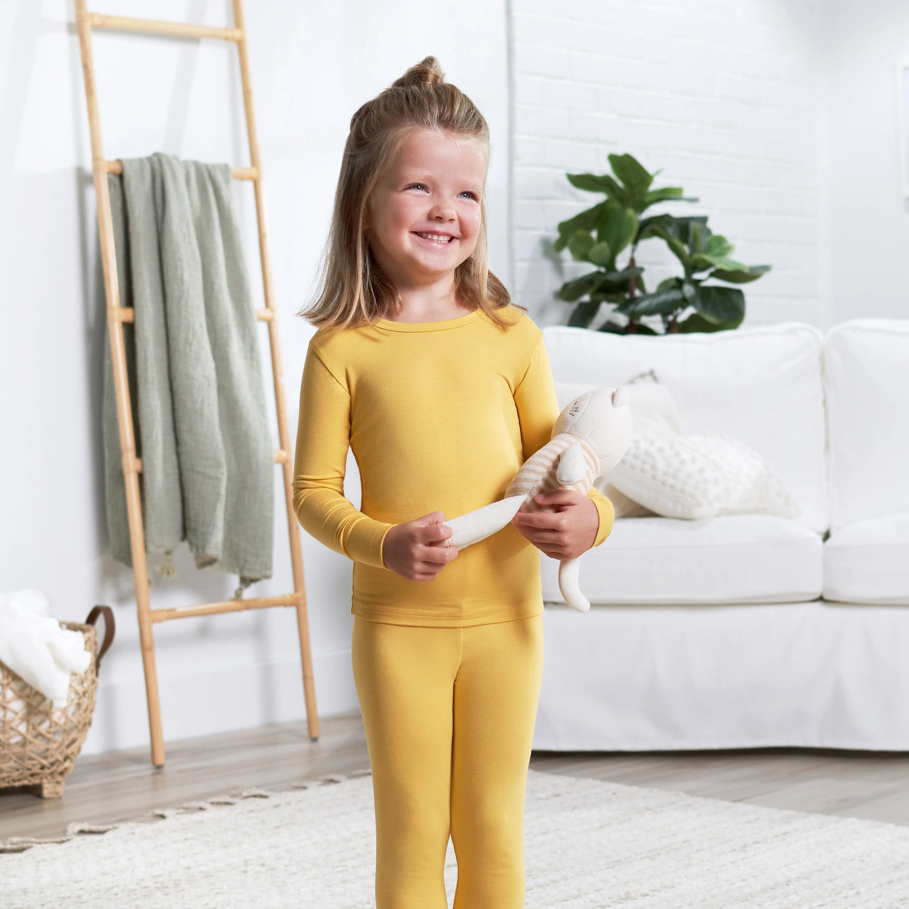 2-Piece Infant & Toddler Honey Buttery Soft Viscose Made from Eucalyptus Snug Fit Pajamas - Image 5