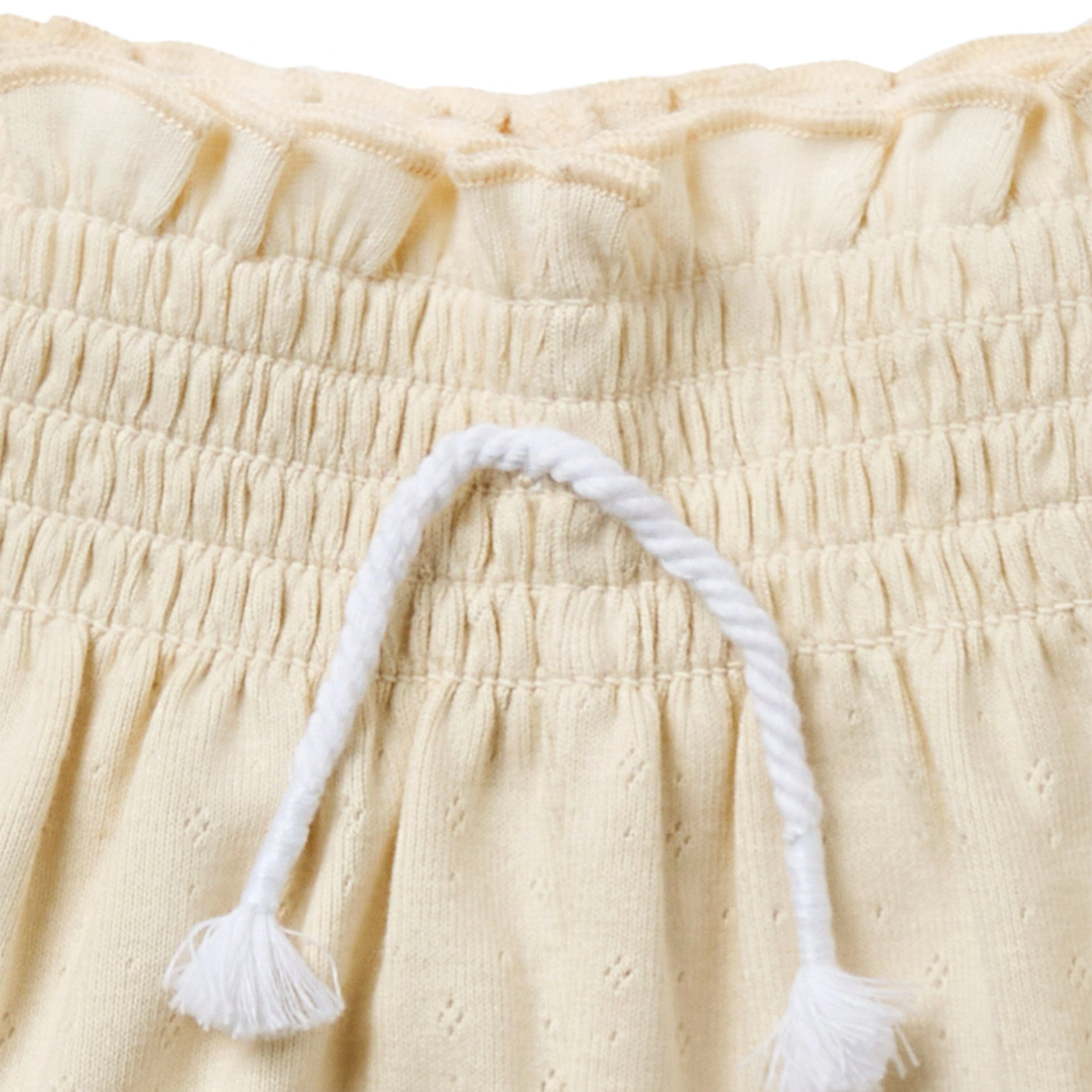 2-Piece Infant & Toddler Girls Beige Flowers Smocked Sleeveless Top & Wide Leg Shorts Set - Image 10
