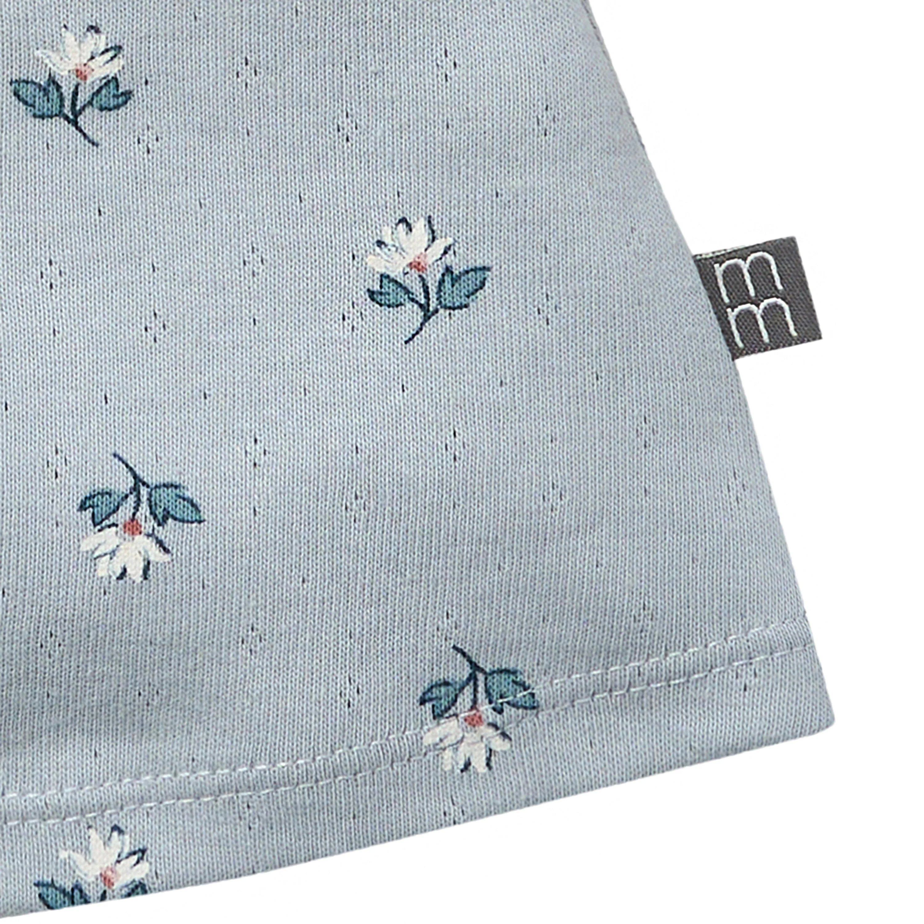 2-Piece Infant & Toddler Girls Light Blue Daisy Ruffled Sleeve Top & Smocked Wide Leg Shorts Set - Image 9