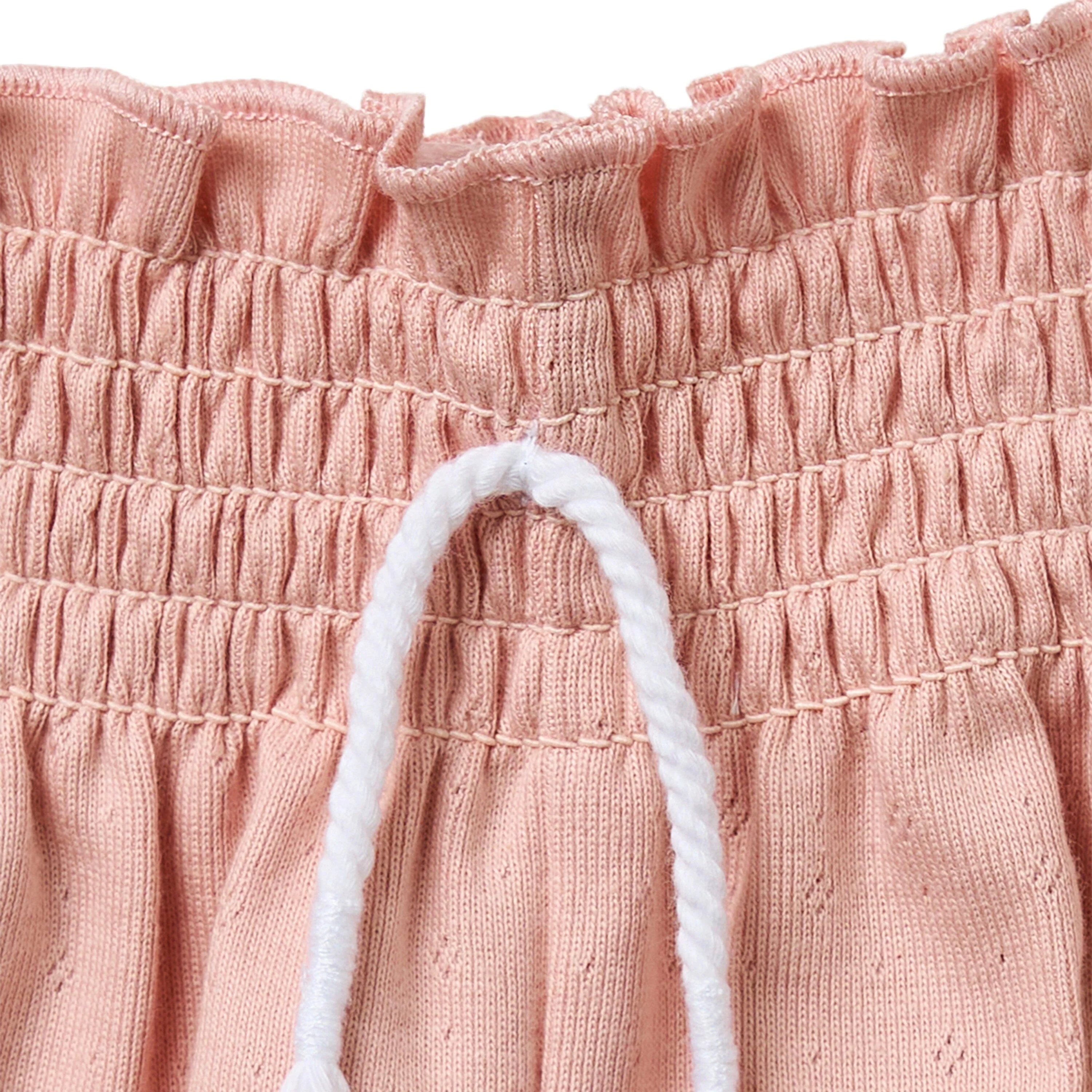 2-Piece Infant & Toddler Girls Rose Floral Smocked Sleeveless Top & Wide Leg Shorts Set - Image 10