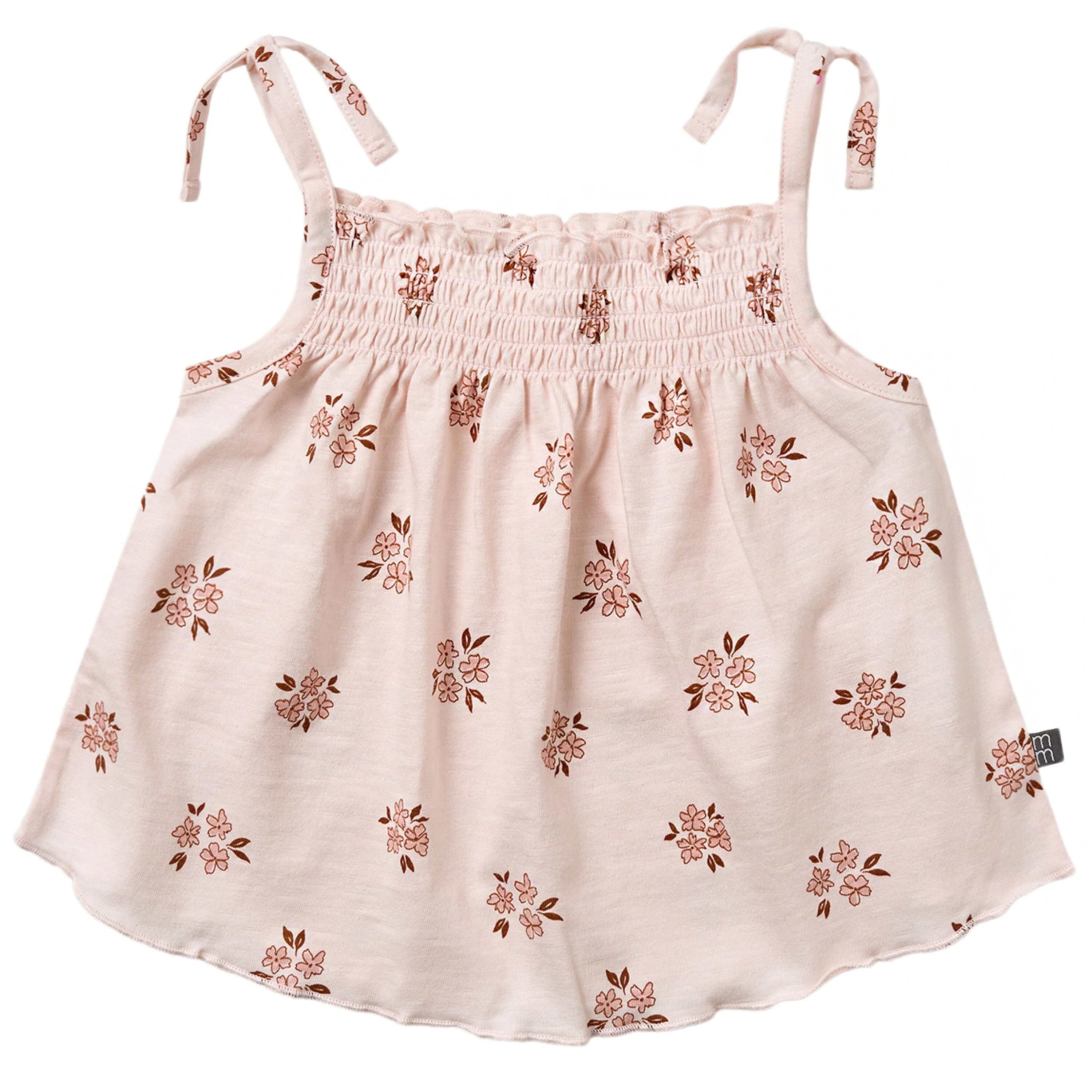 2-Piece Infant & Toddler Girls Rose Floral Smocked Sleeveless Top & Wide Leg Shorts Set - Image 4
