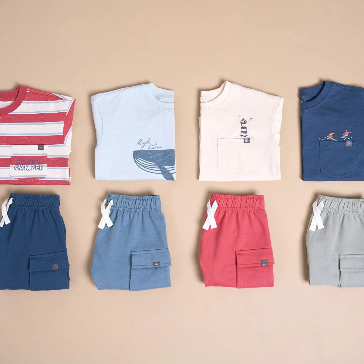 2-Piece Toddler Boys Lighthouse Top and Cargo Shorts Set - Image 6