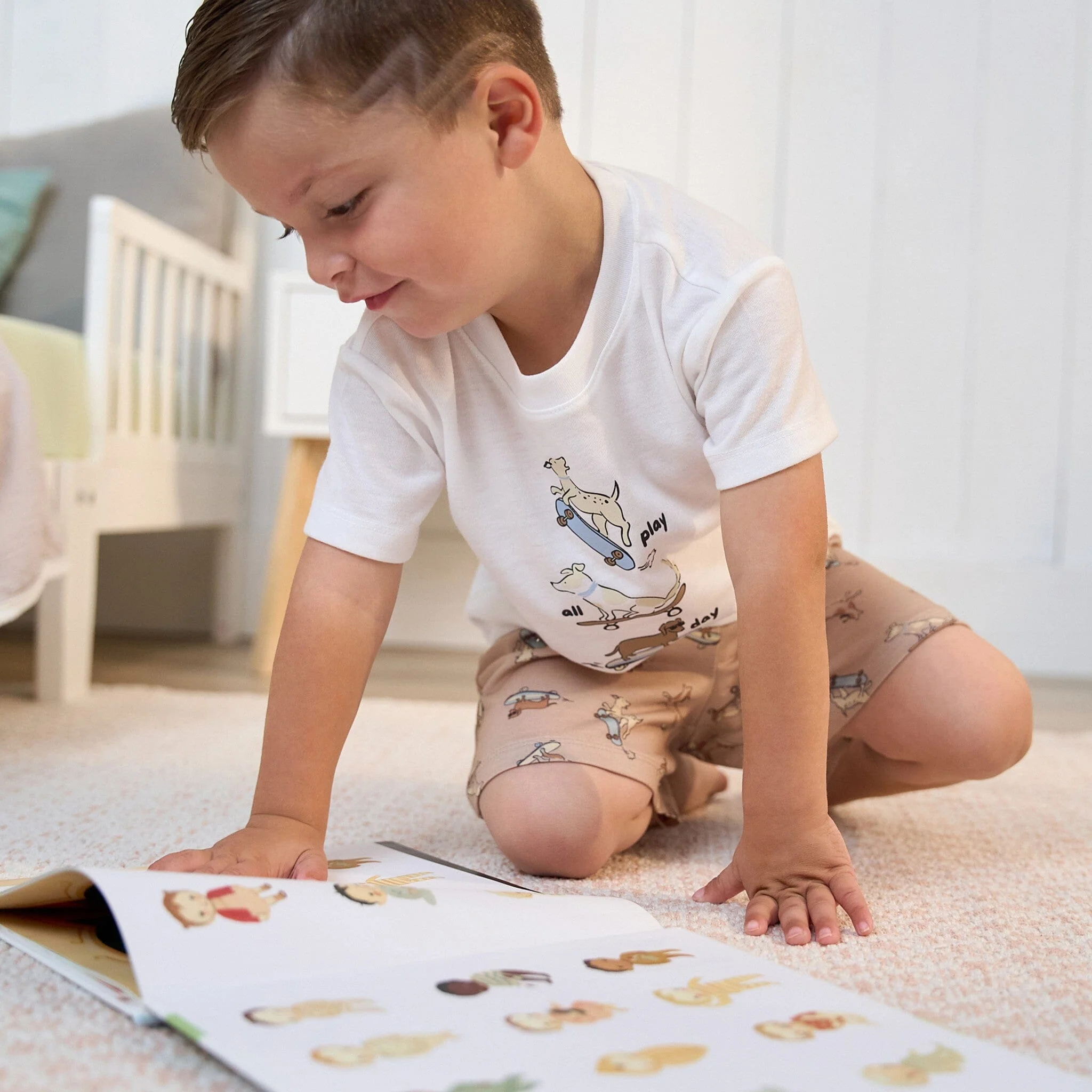 2-Piece Toddler Boys Dog Pajama Shorts Set - Image 4