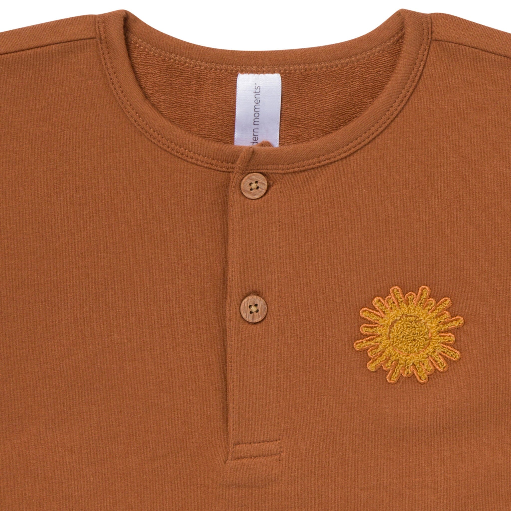2-Piece Toddler Boys Medium Brown Henley Shirt and Shorts Set - Image 6